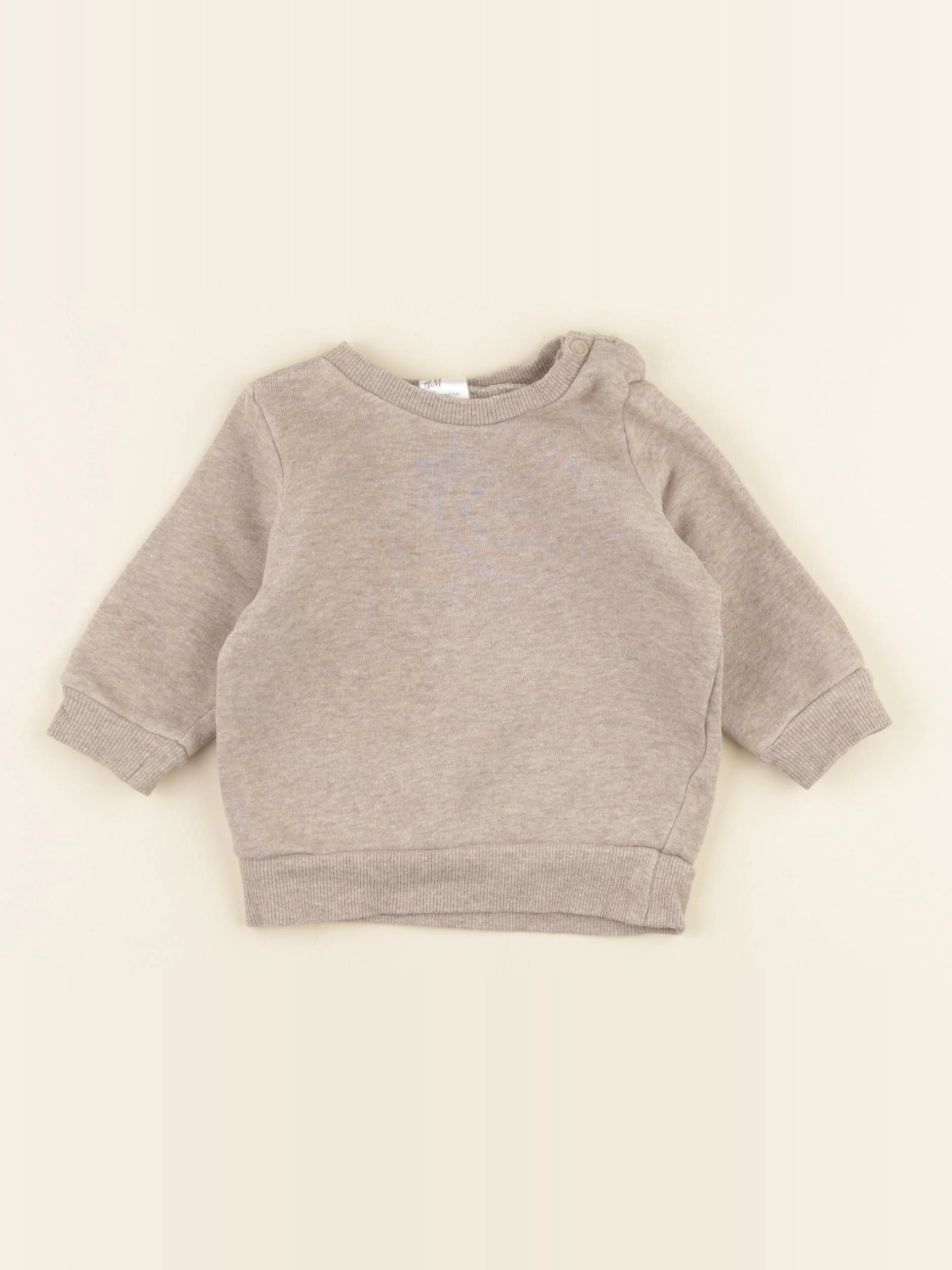 H&M - sweat beige - 2/4 mois