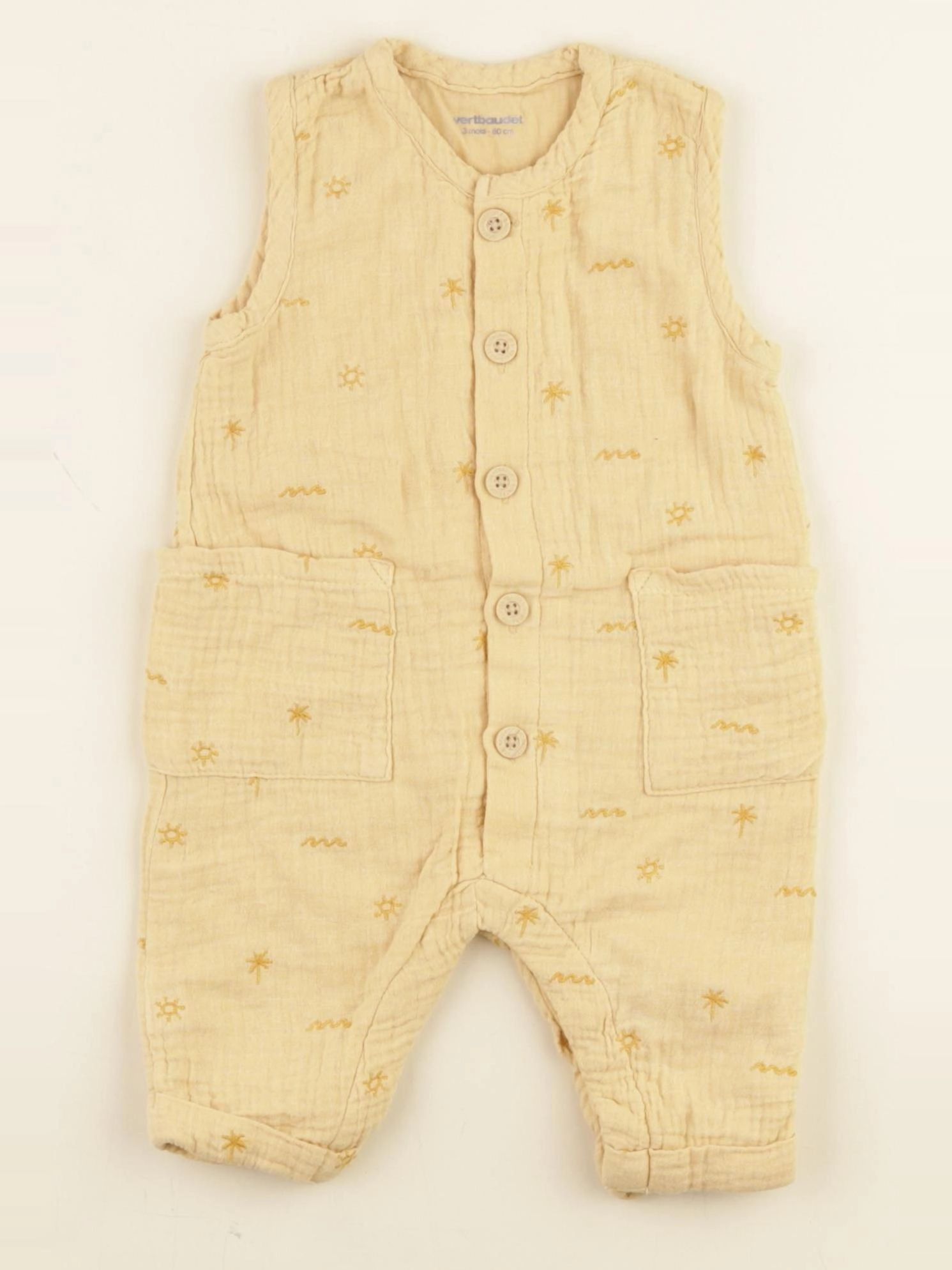 Vertbaudet - combinaison jaune - 3 mois