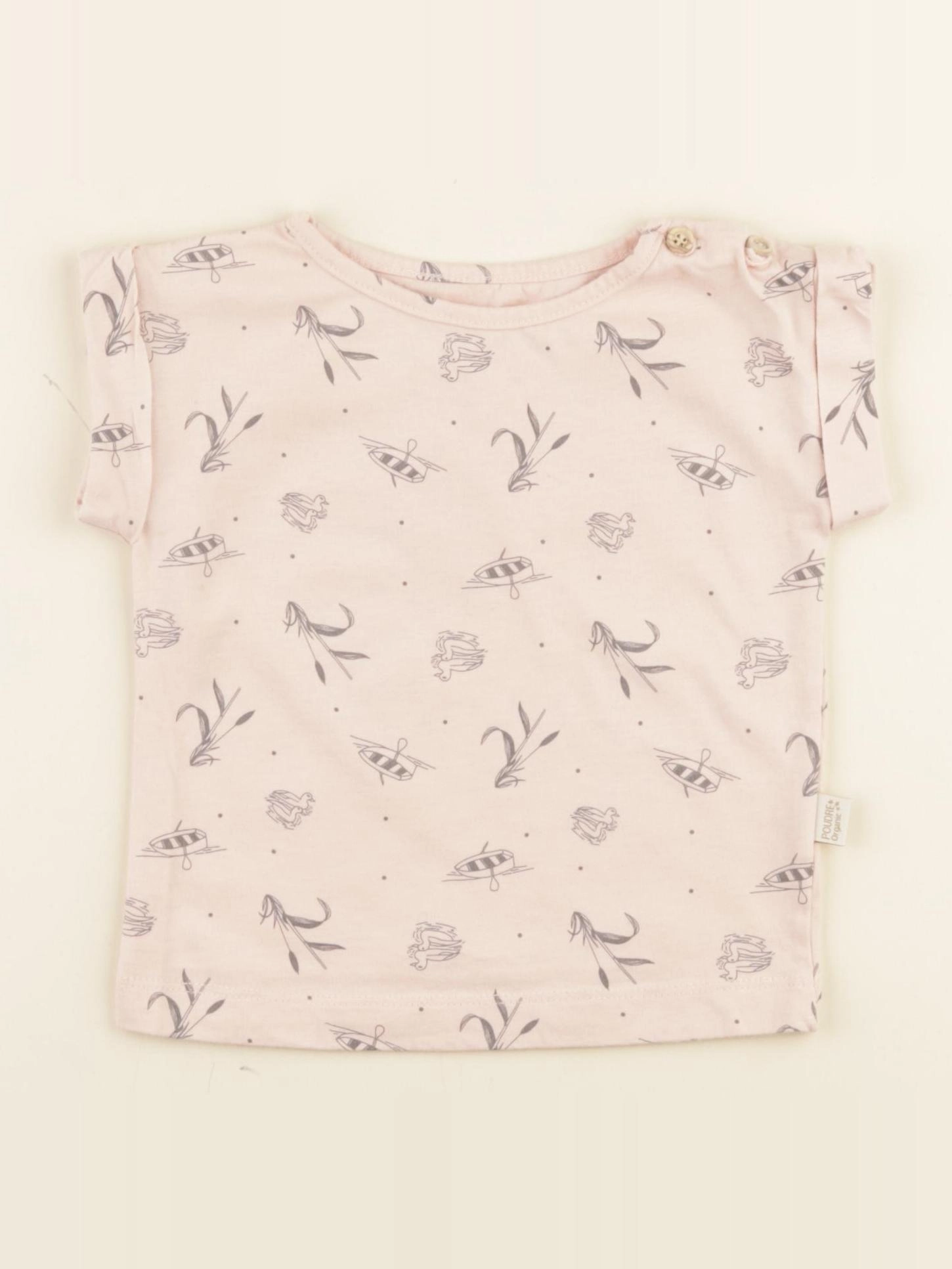 Poudre Organic - tee-shirt rose - 12 mois