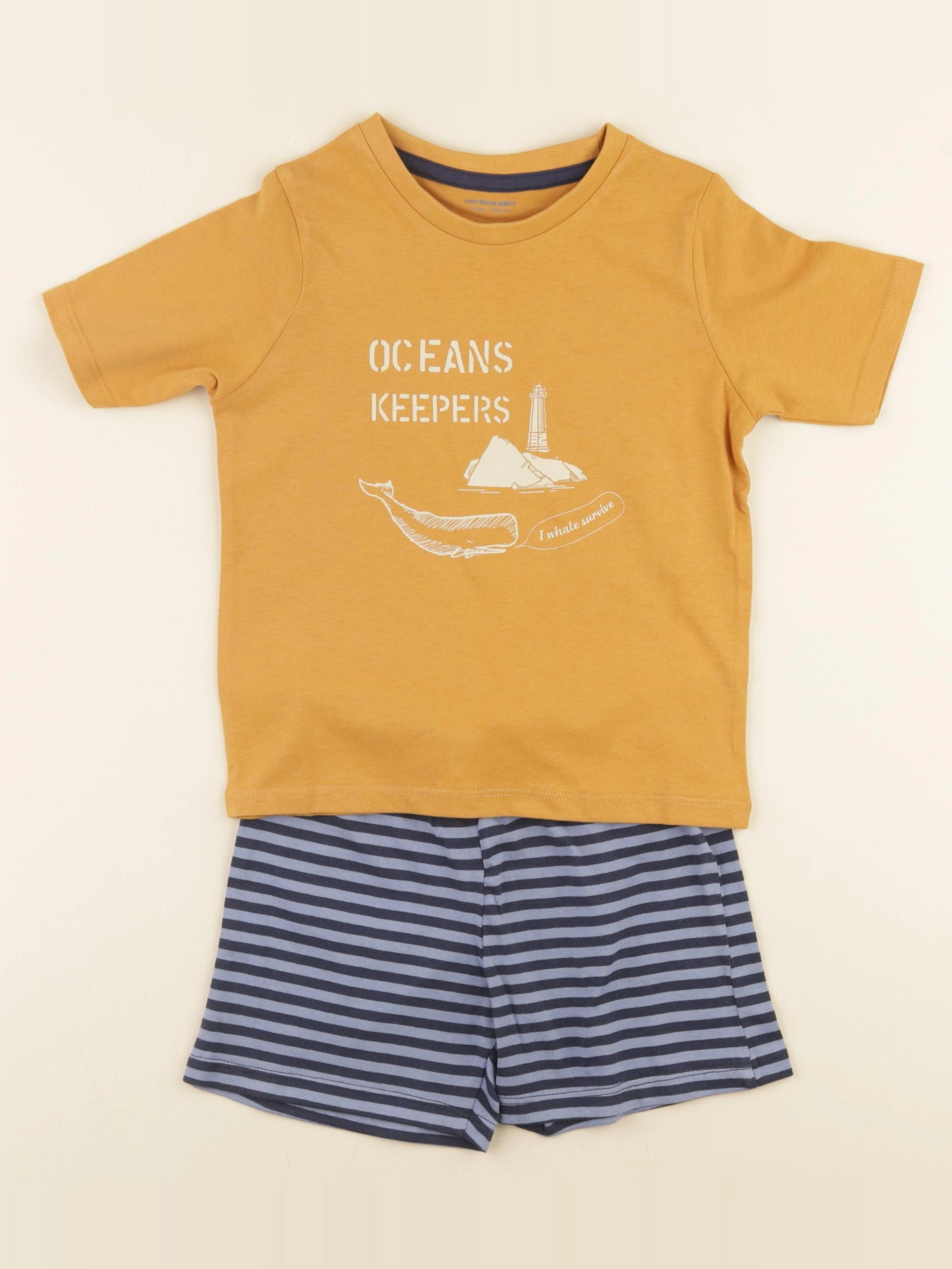 Vertbaudet - pyjama coton bleu, jaune - 4 ans