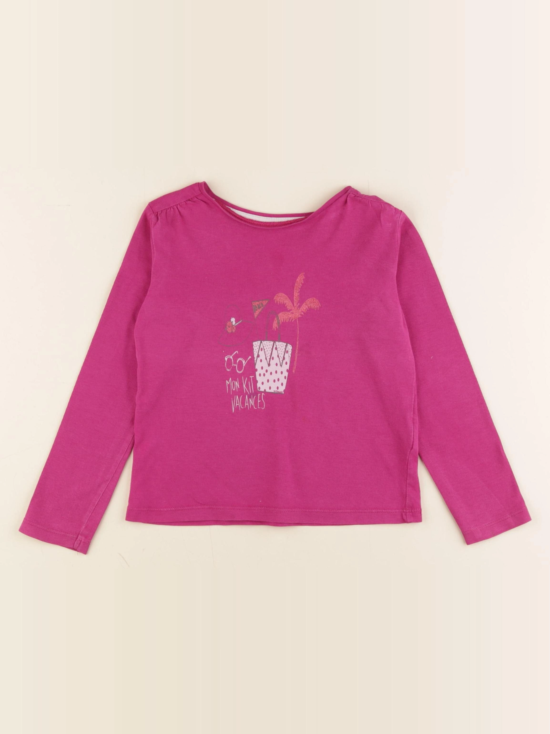 Vertbaudet - tee-shirt rose - 5 ans