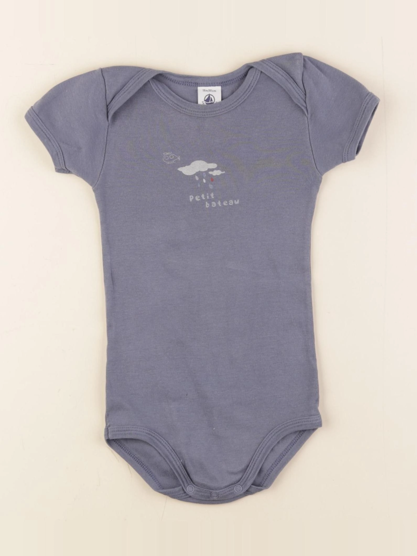 Petit Bateau - body bleu - 18 mois