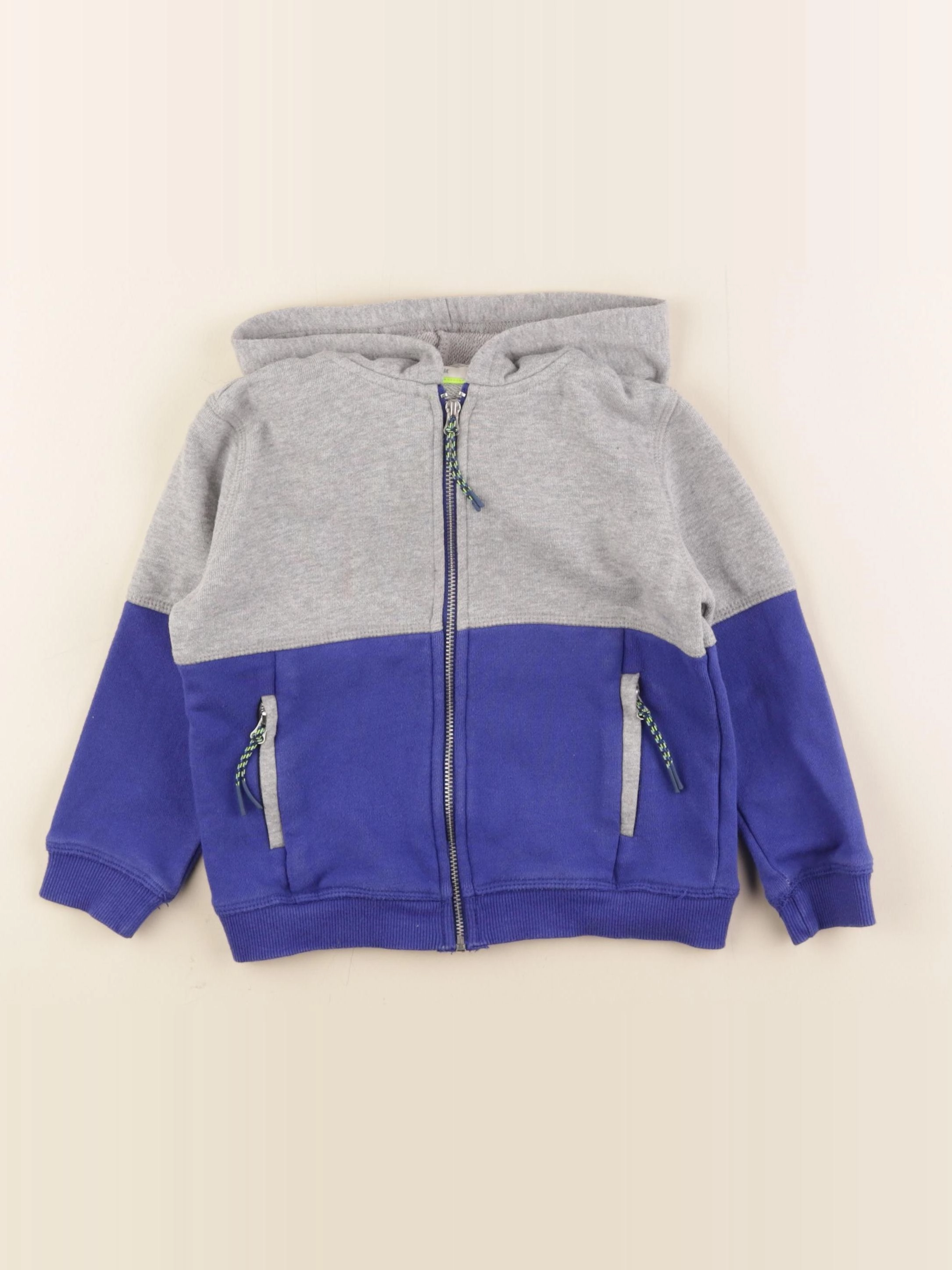 Monoprix - sweat gris, bleu - 3 ans