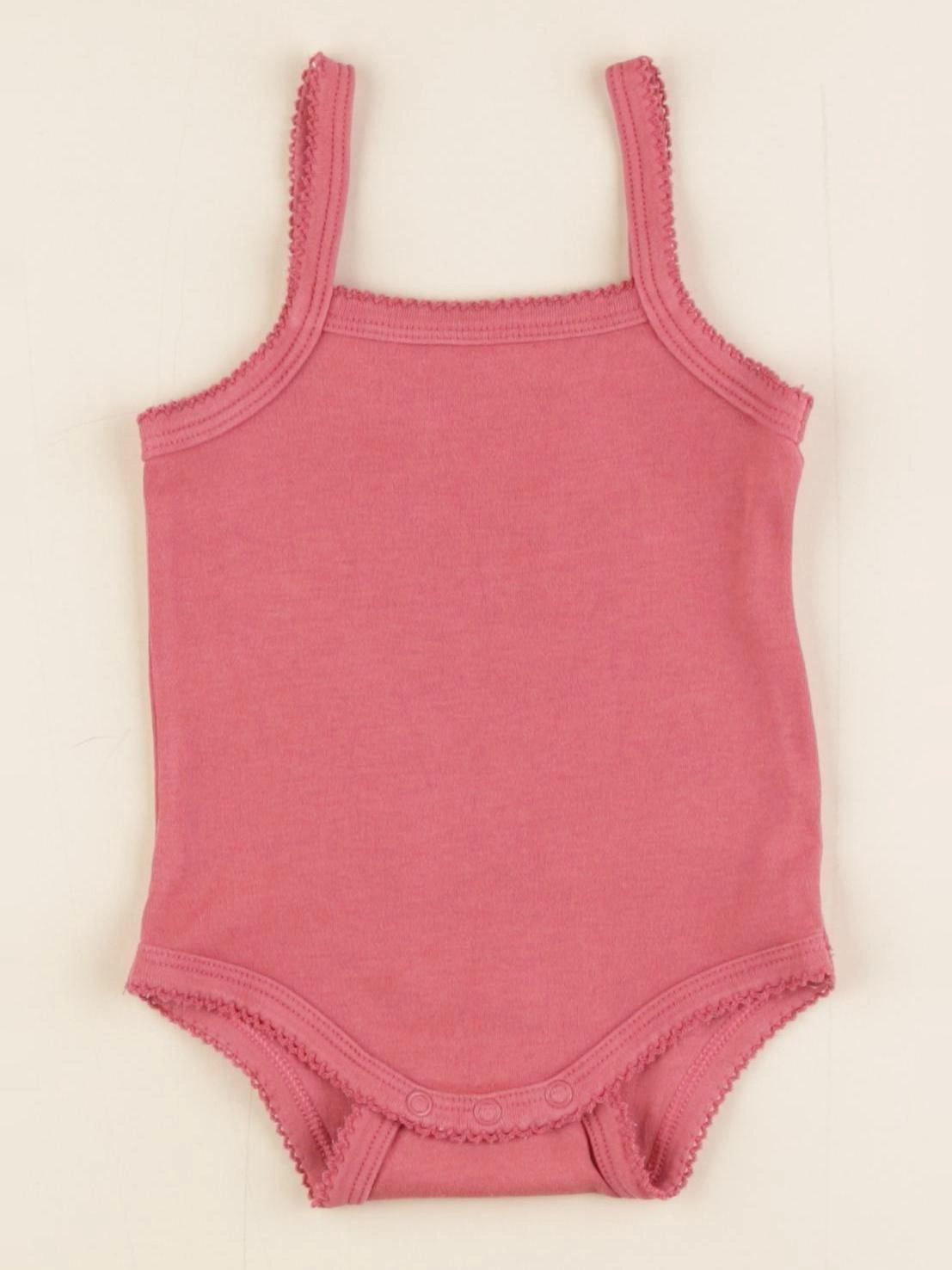 Vertbaudet - body blanc, rose - 6 mois