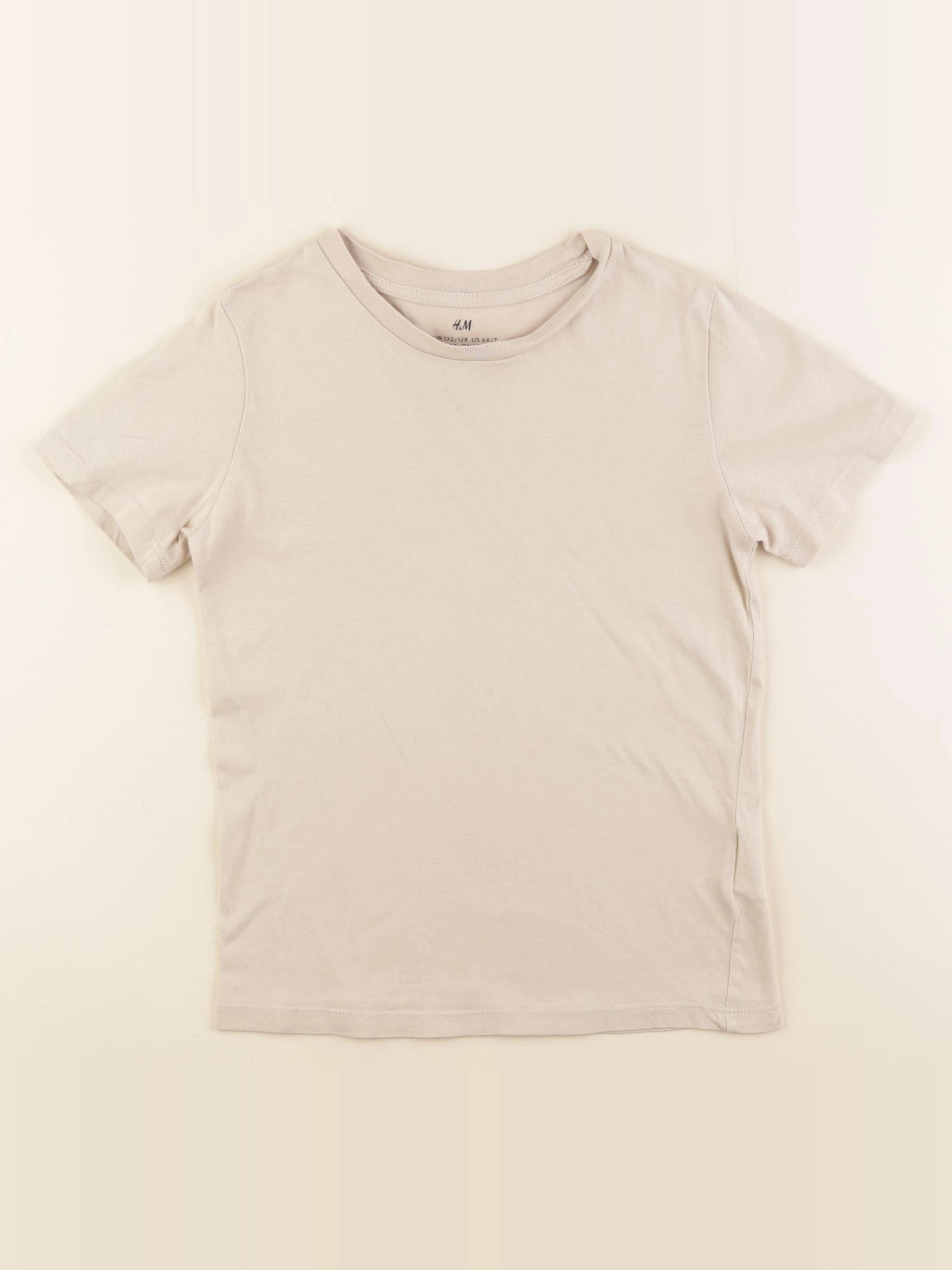 H&M - tee-shirt beige - 6/8 ans