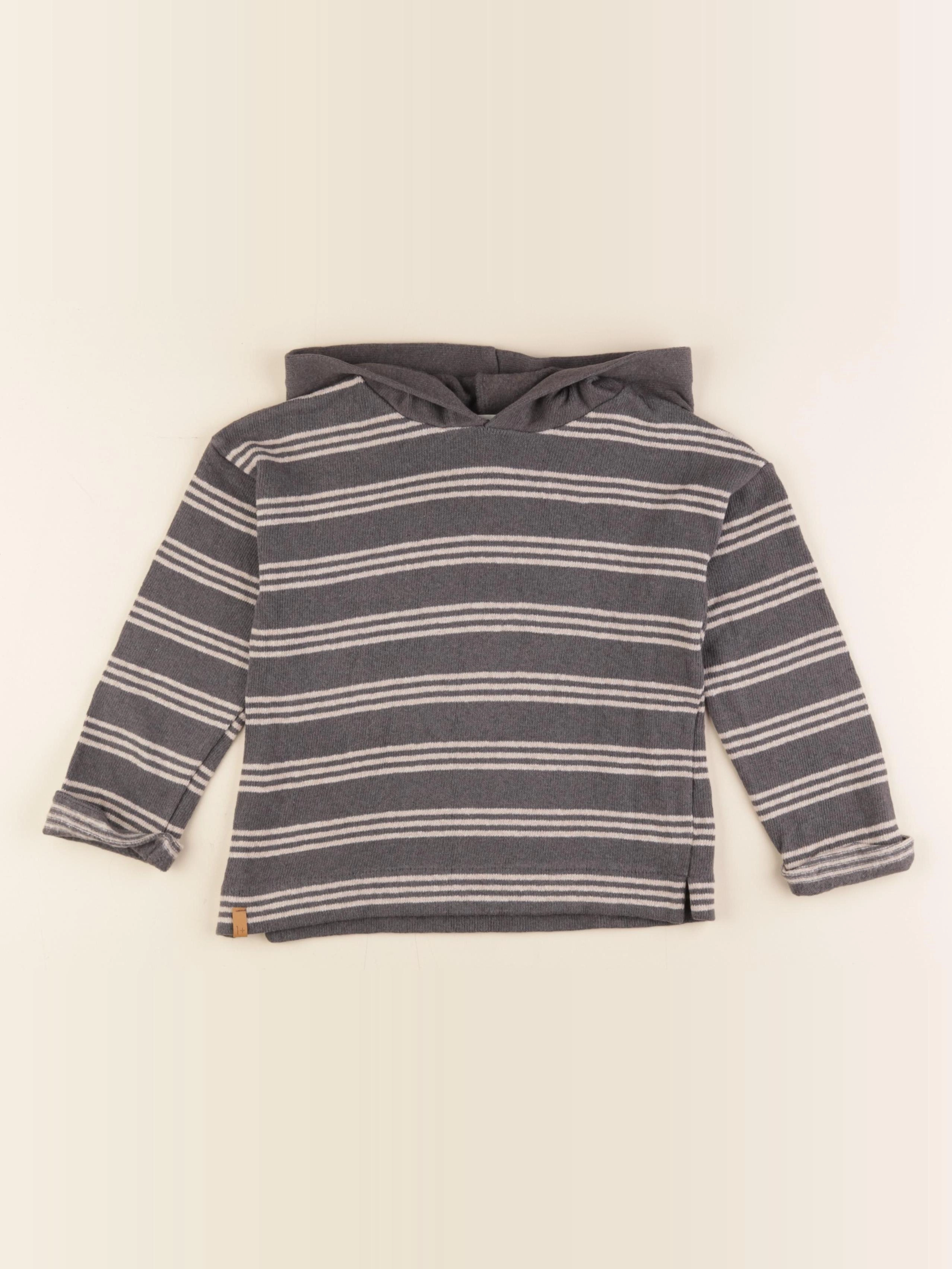 1+ In the family - pull gris - 4 ans