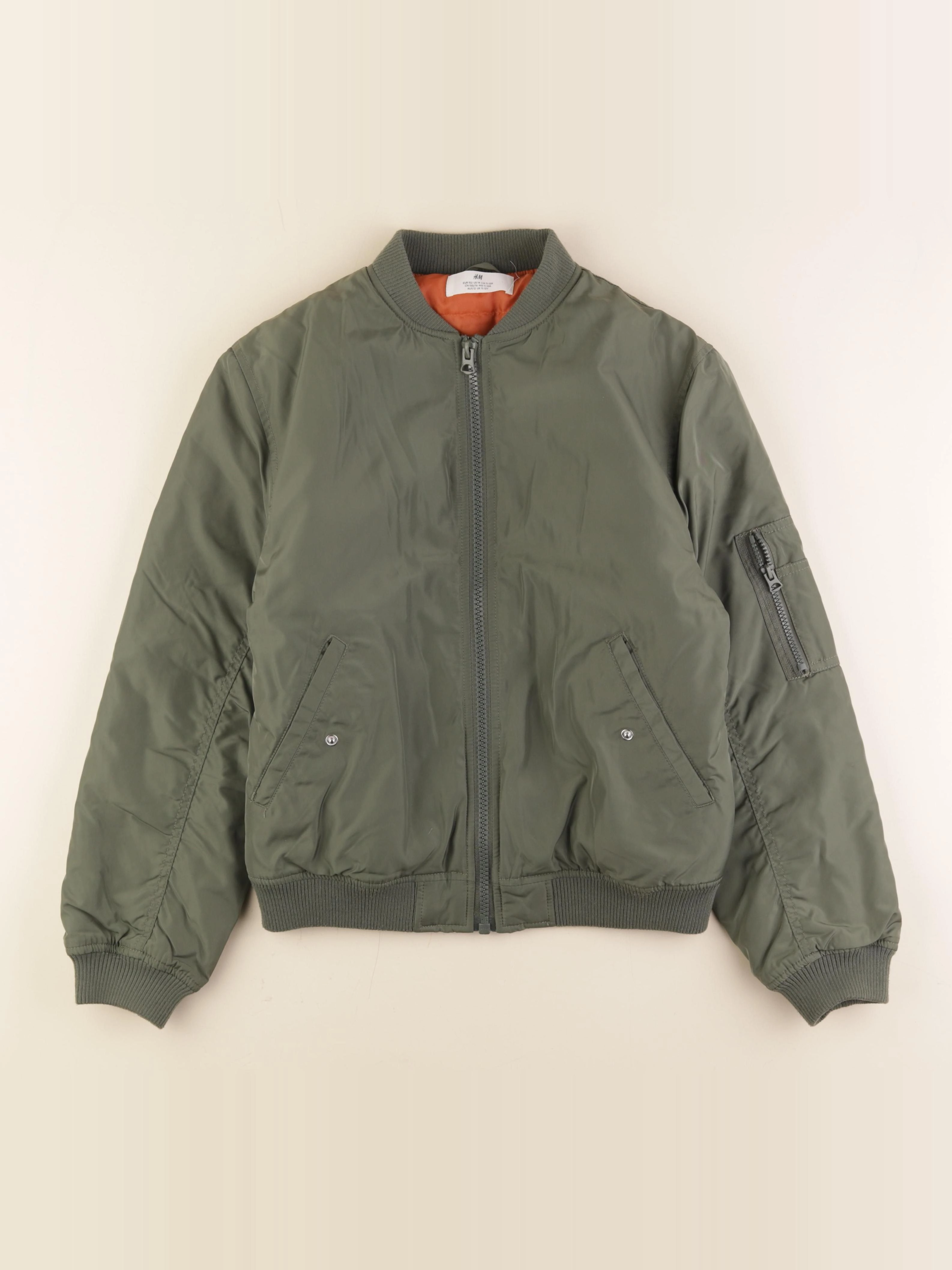 H&M - veste doublé vert - 11/12 ans