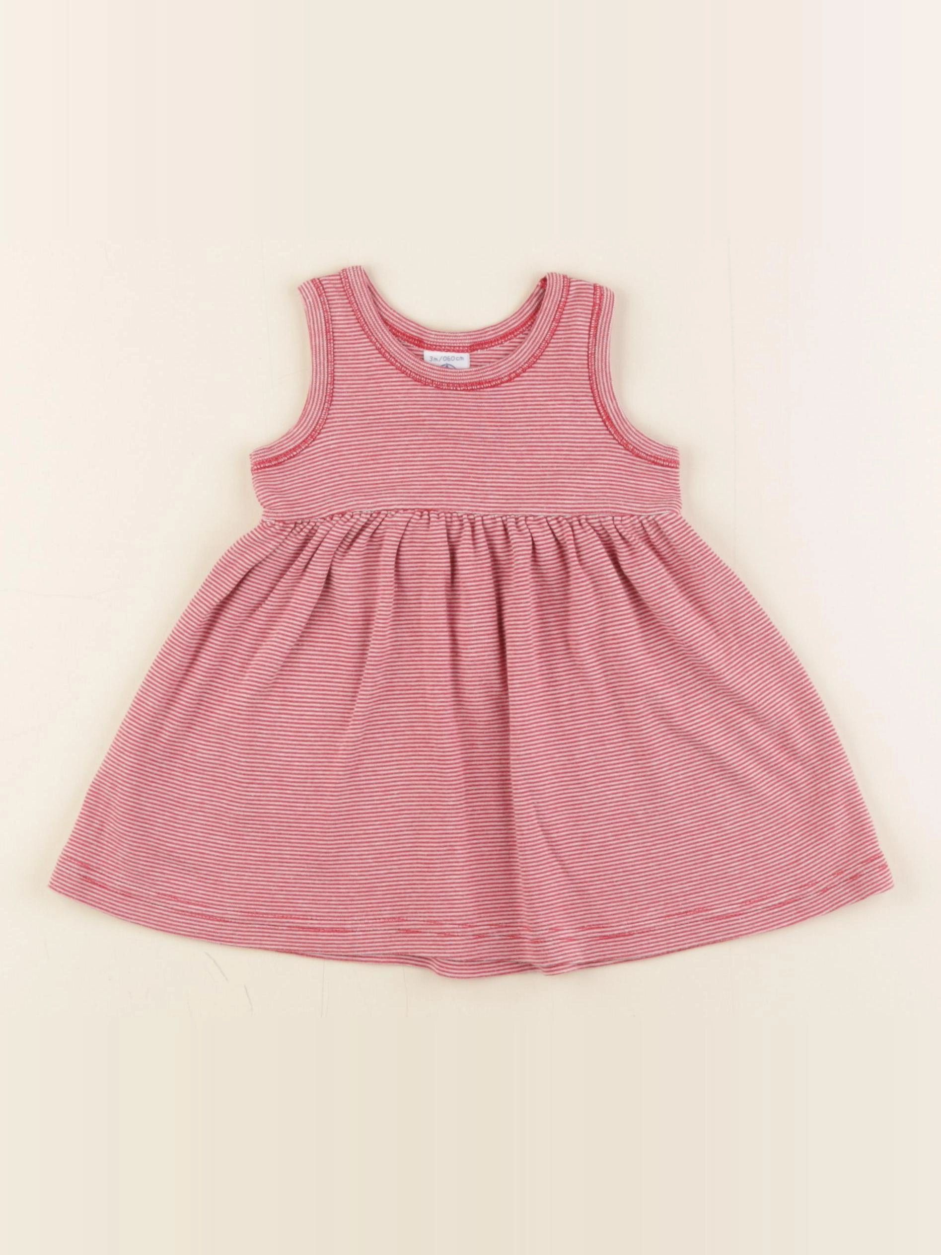 Petit Bateau - robe rouge - 3 mois