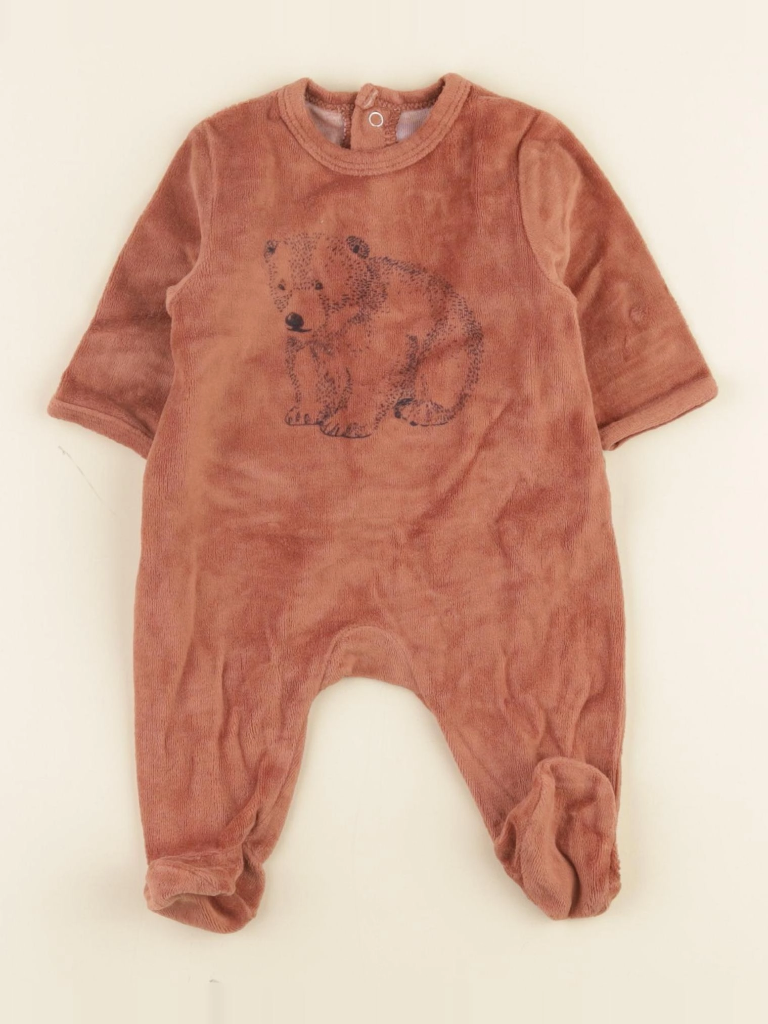 La Redoute - pyjama velours marron - 1 mois