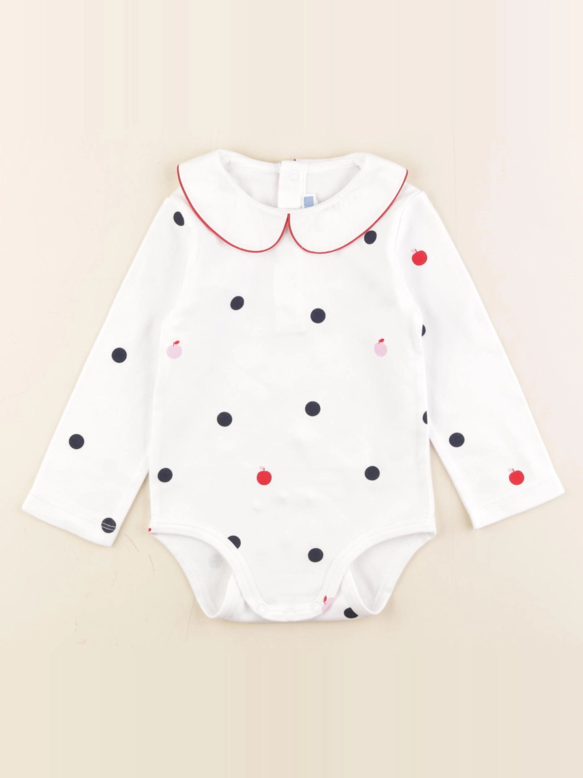 Jacadi - body à col blanc, bleu - 24 mois