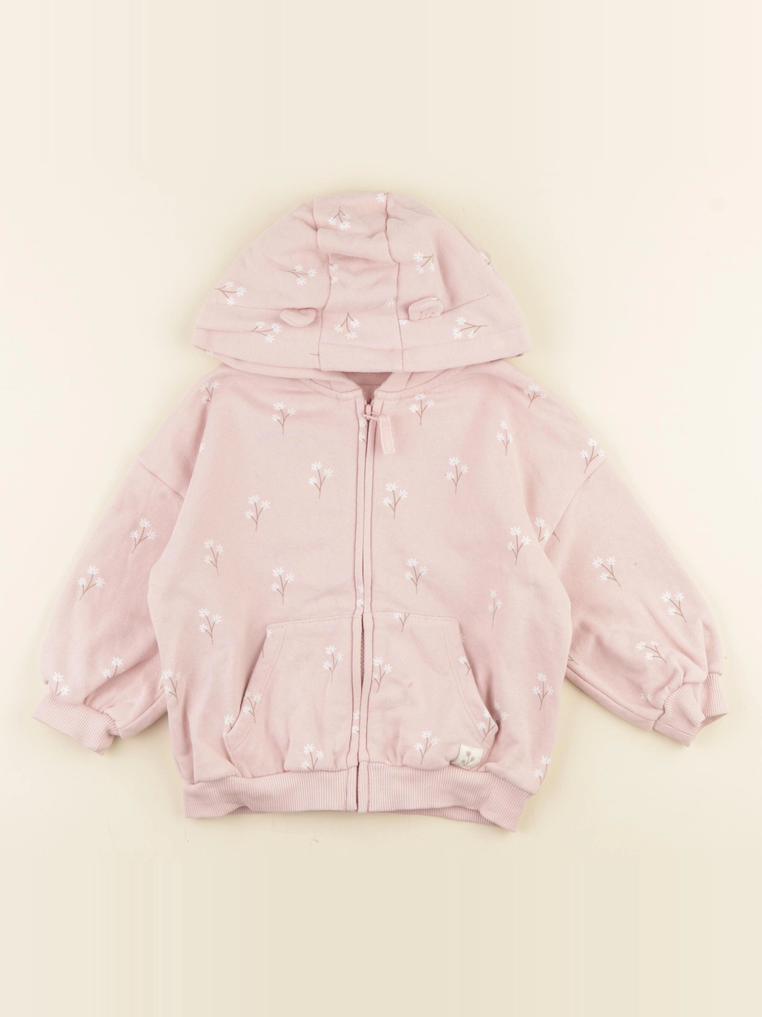 Next - sweat rose - 2/3 ans