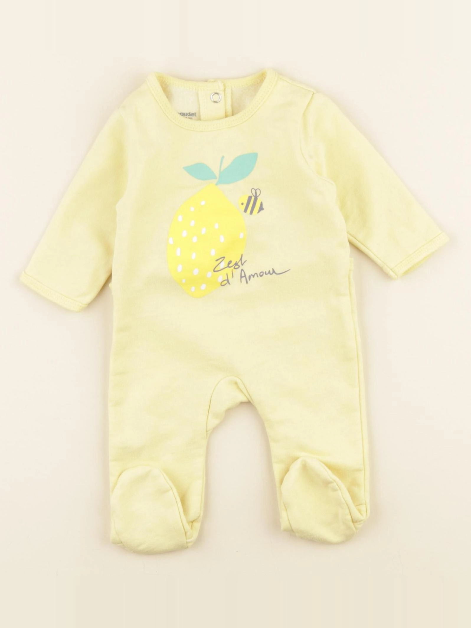 Vertbaudet - pyjama coton jaune - 1 mois