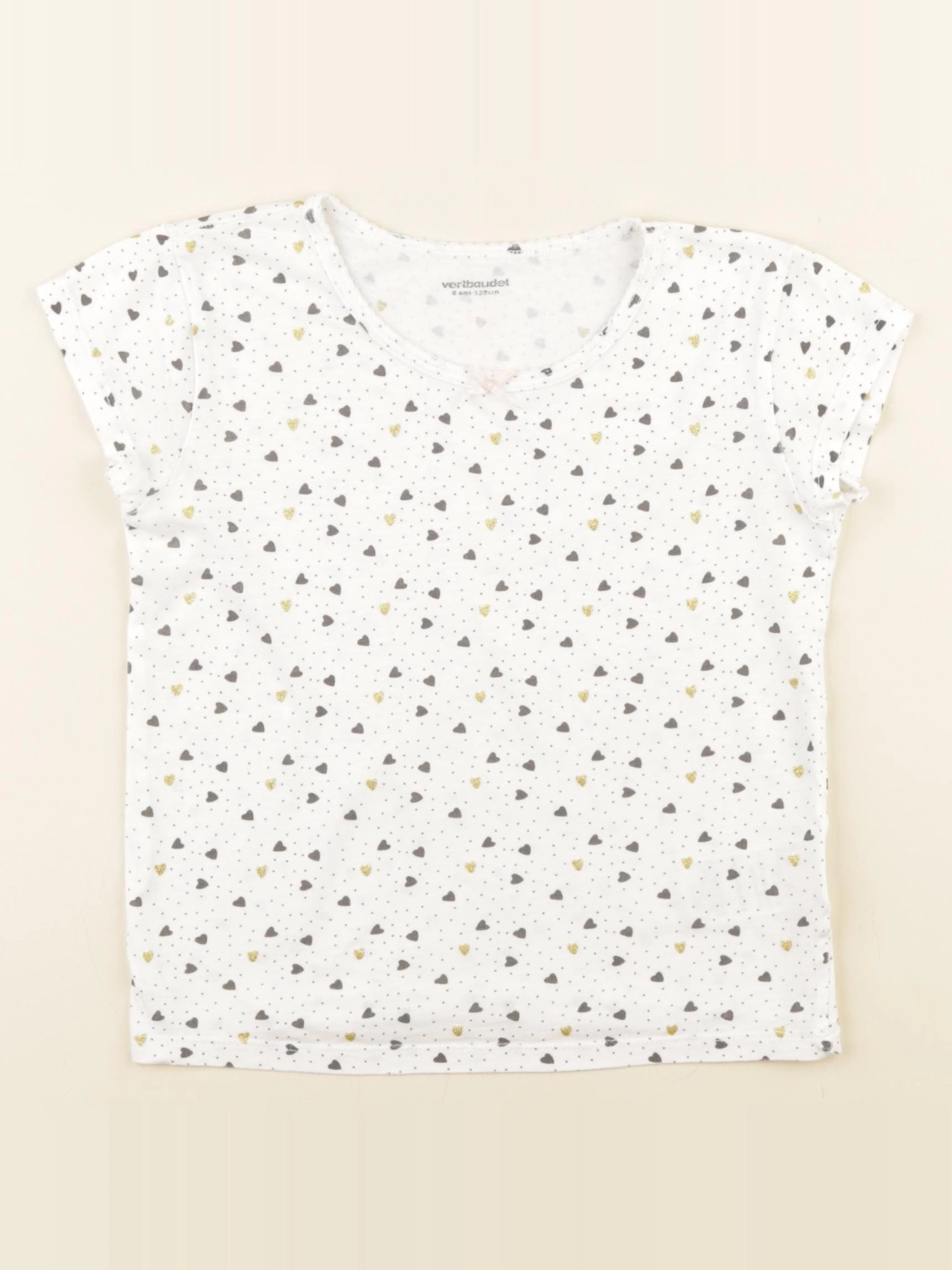 Vertbaudet - maillot de corps blanc, or - 8 ans