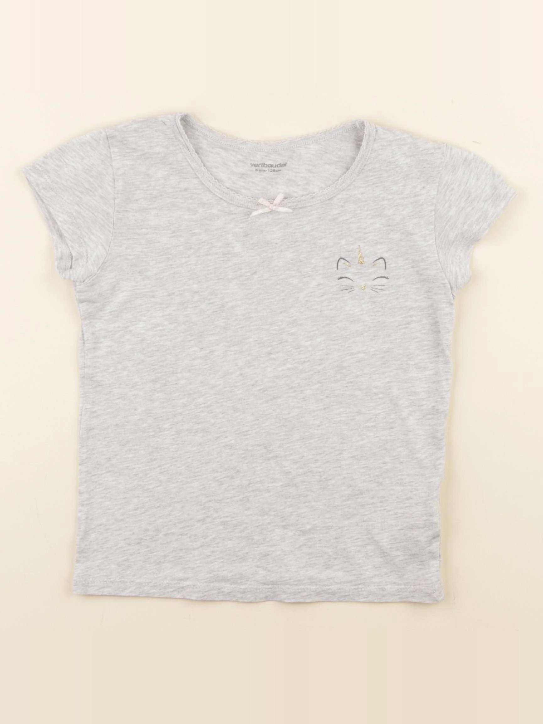 Vertbaudet - maillot de corps gris - 8 ans