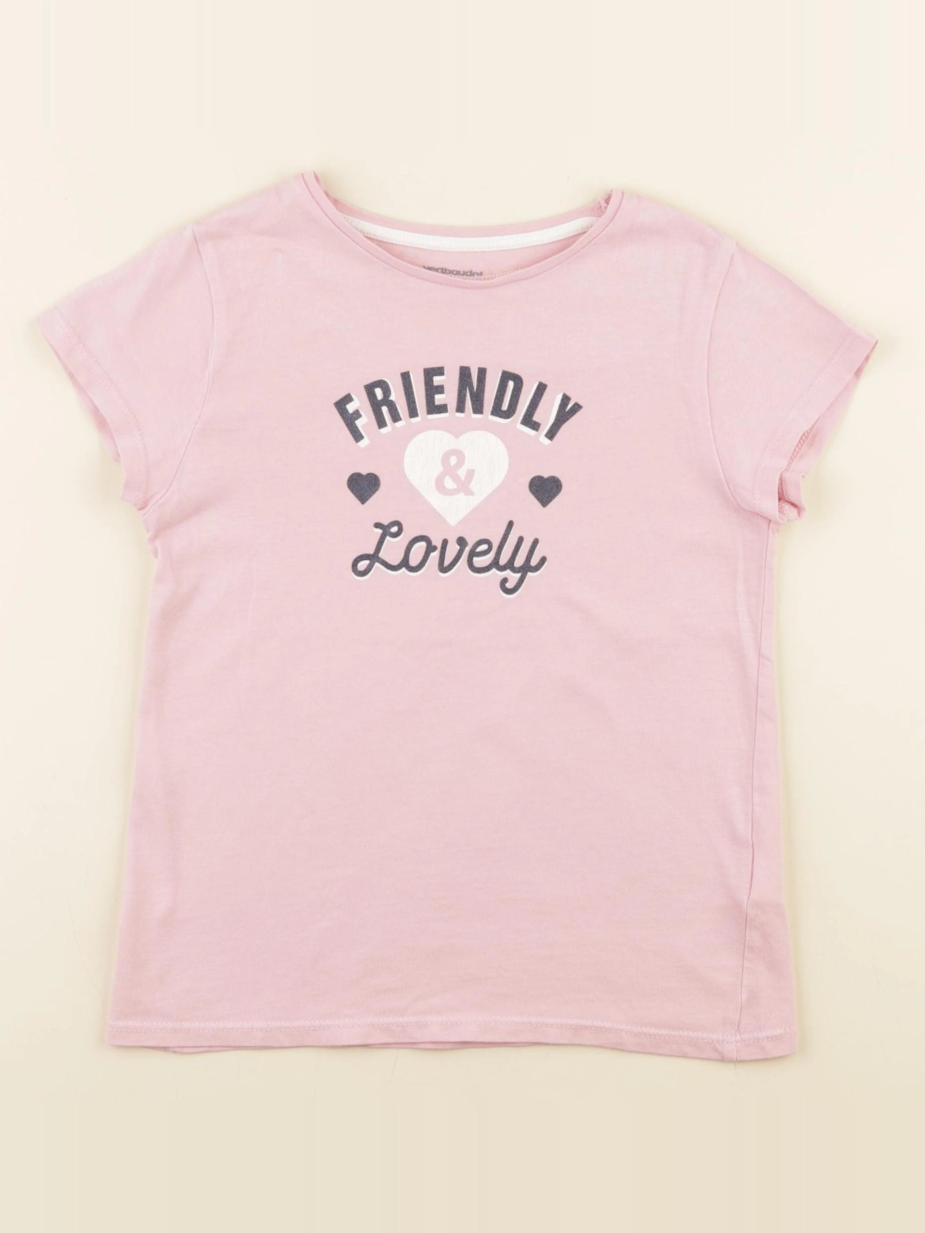 Vertbaudet - tee-shirt rose - 8 ans