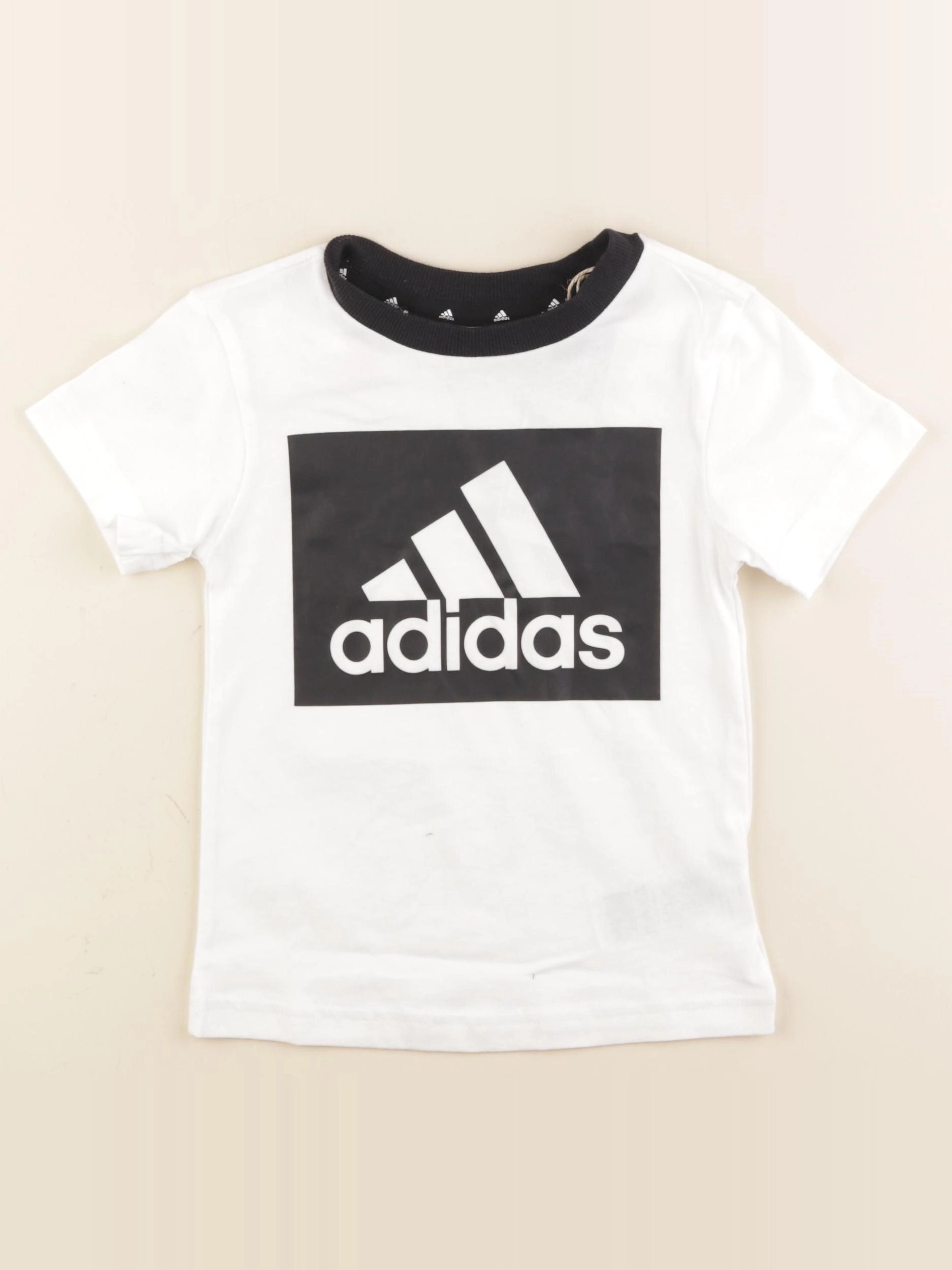 Adidas - tee-shirt noir, blanc - 18/24 mois