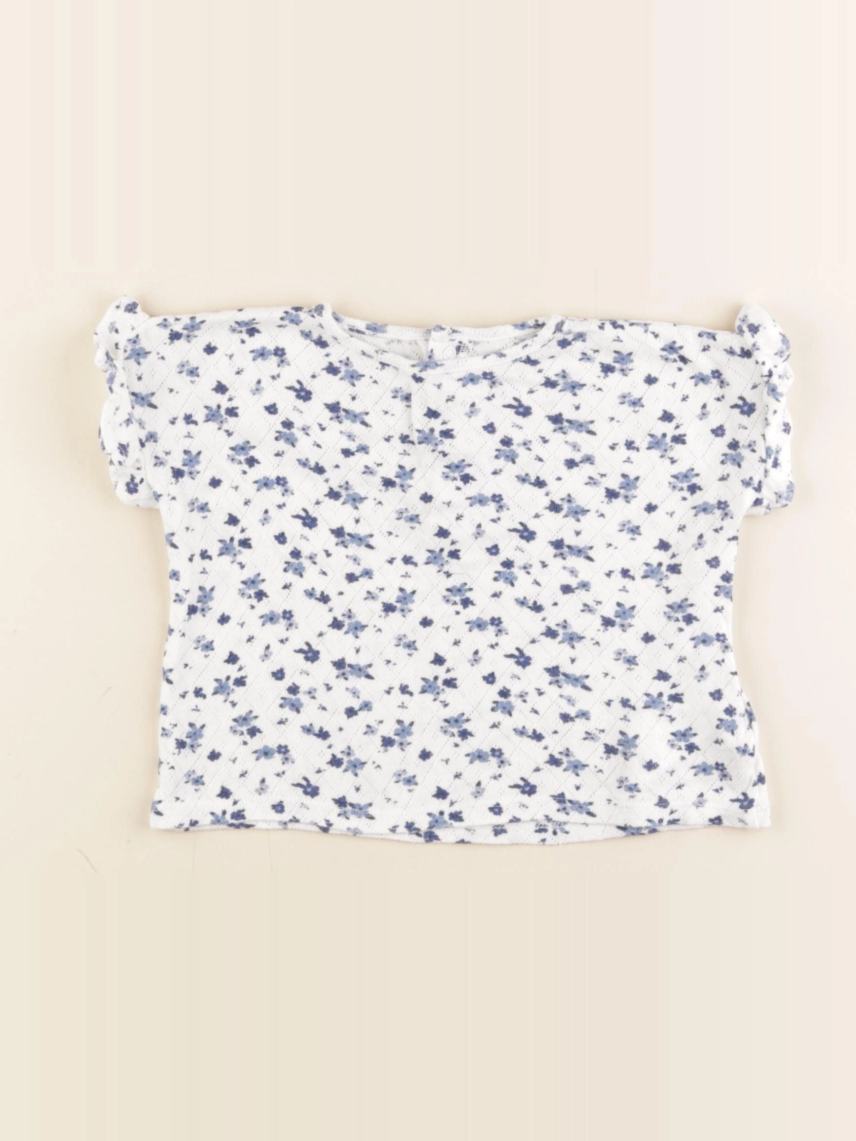 Vertbaudet - tee-shirt blanc, bleu - 18 mois