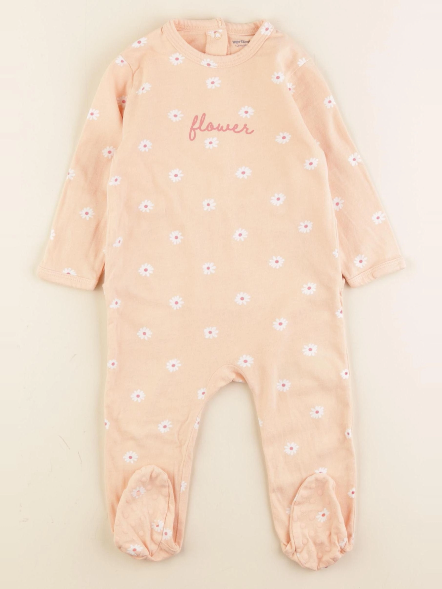 Vertbaudet - pyjama coton rose - 12 mois