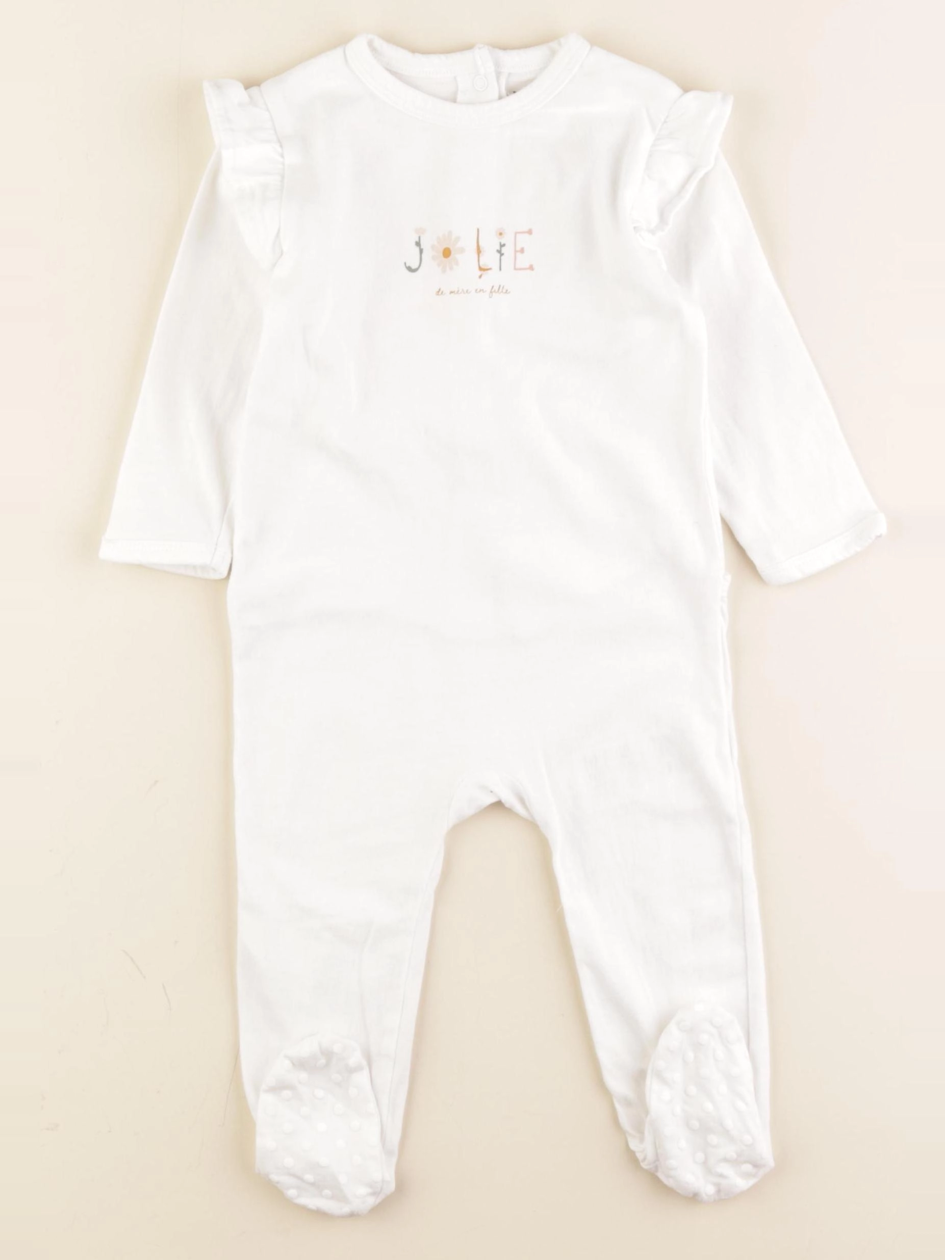 Vertbaudet - pyjama coton blanc - 12 mois