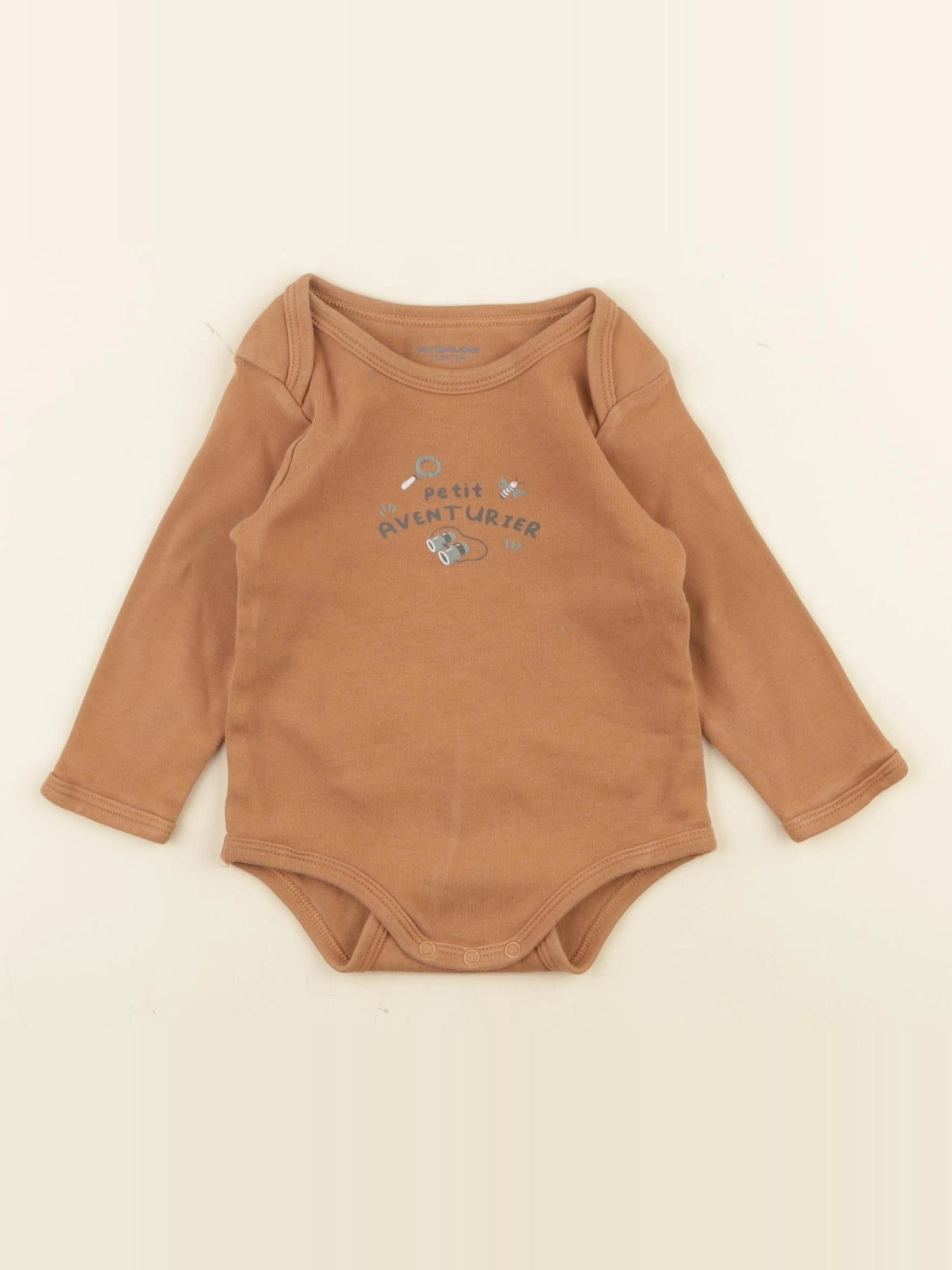 Vertbaudet - body marron - 12 mois