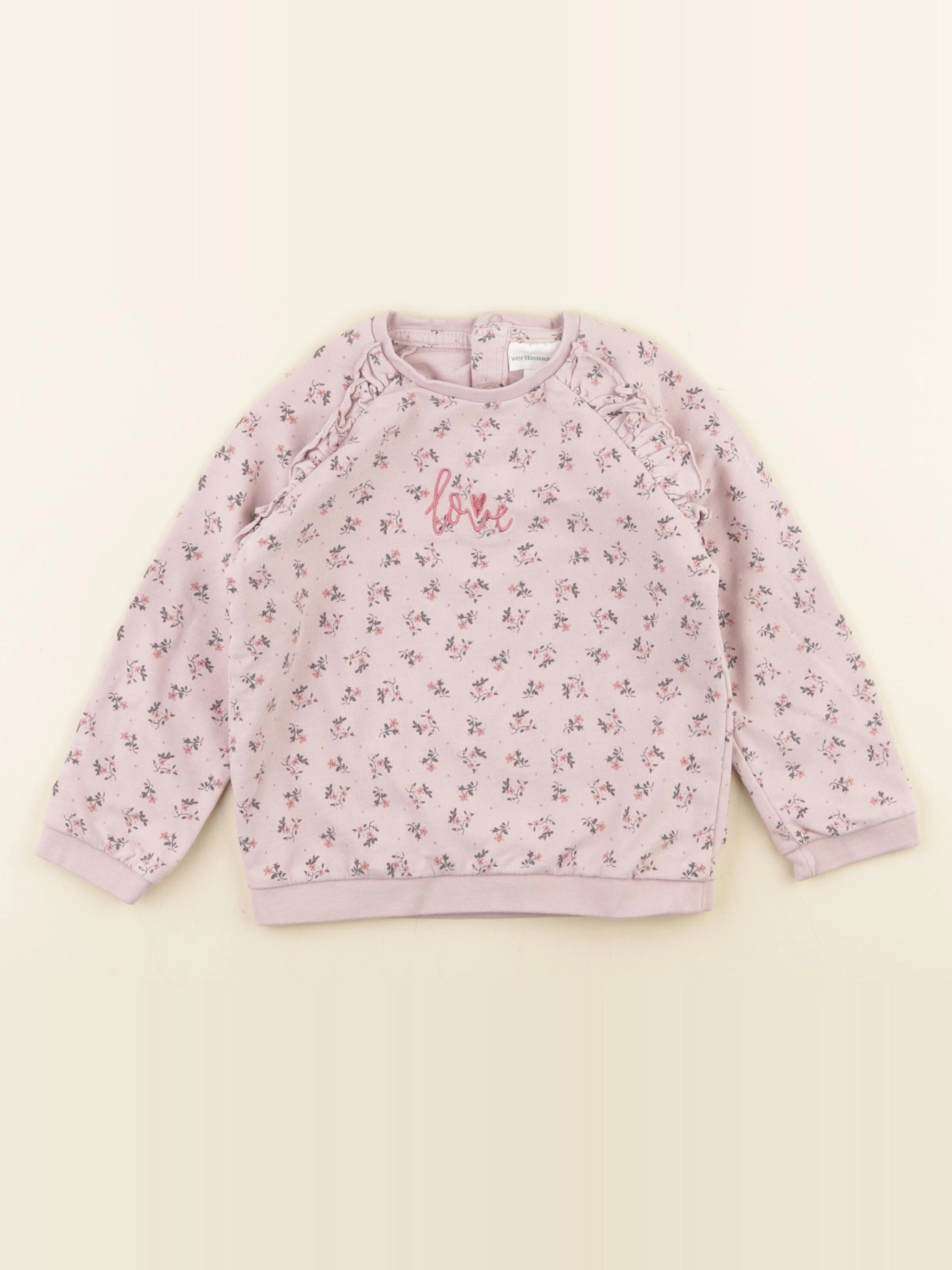 Vertbaudet - sweat rose - 3 ans