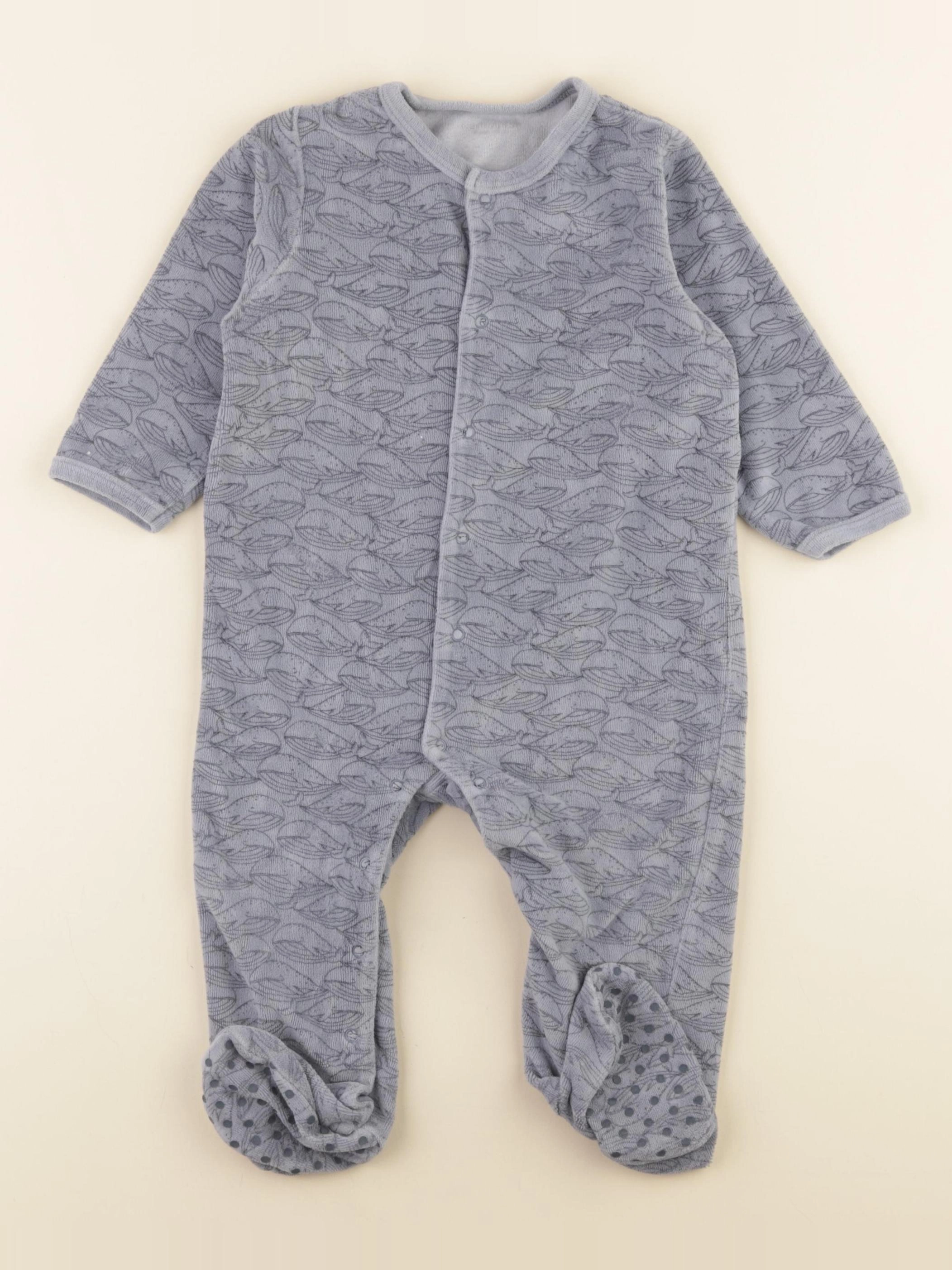 Vertbaudet - pyjama velours bleu - 18 mois