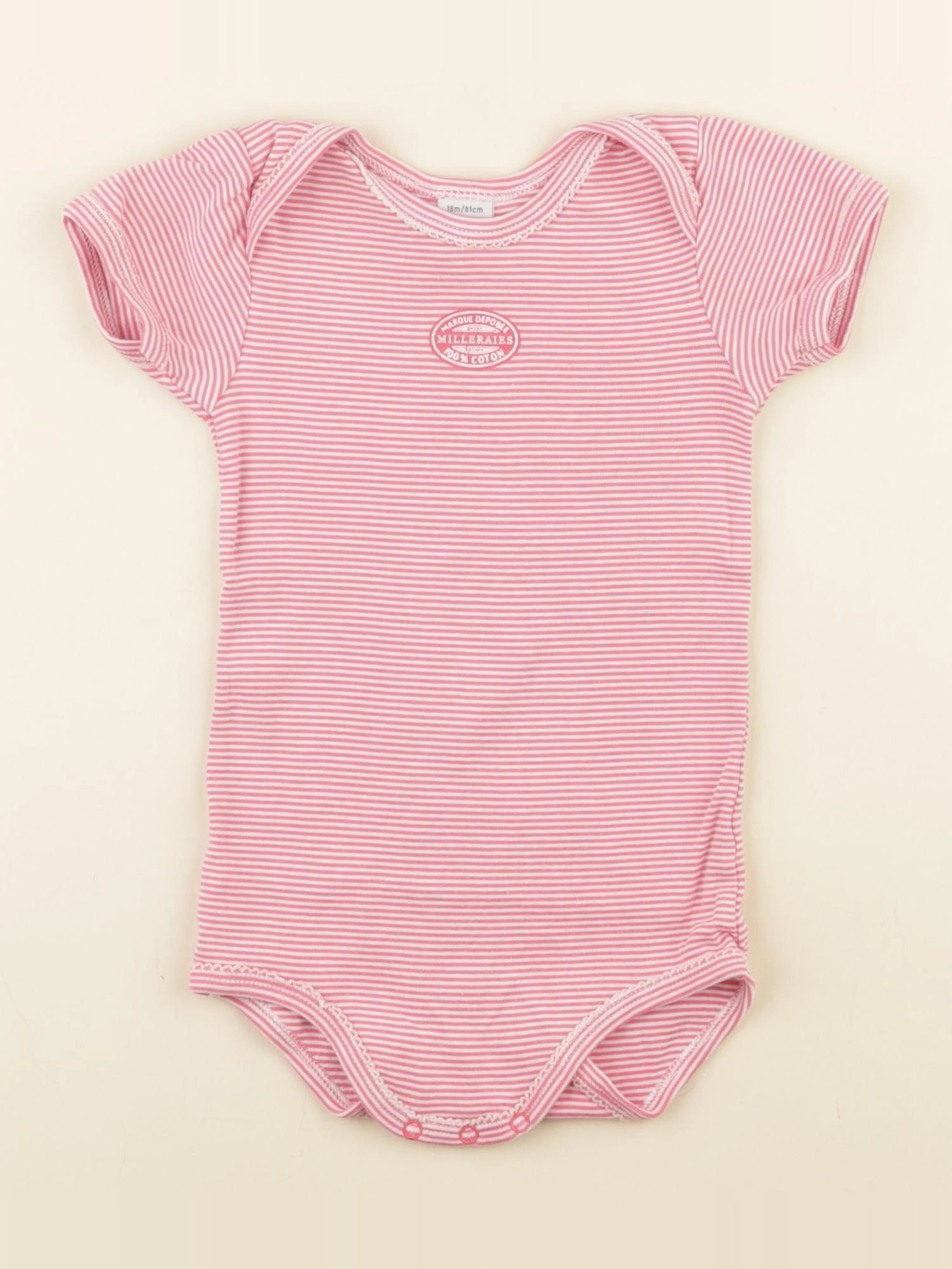 Petit Bateau - body rose - 18 mois