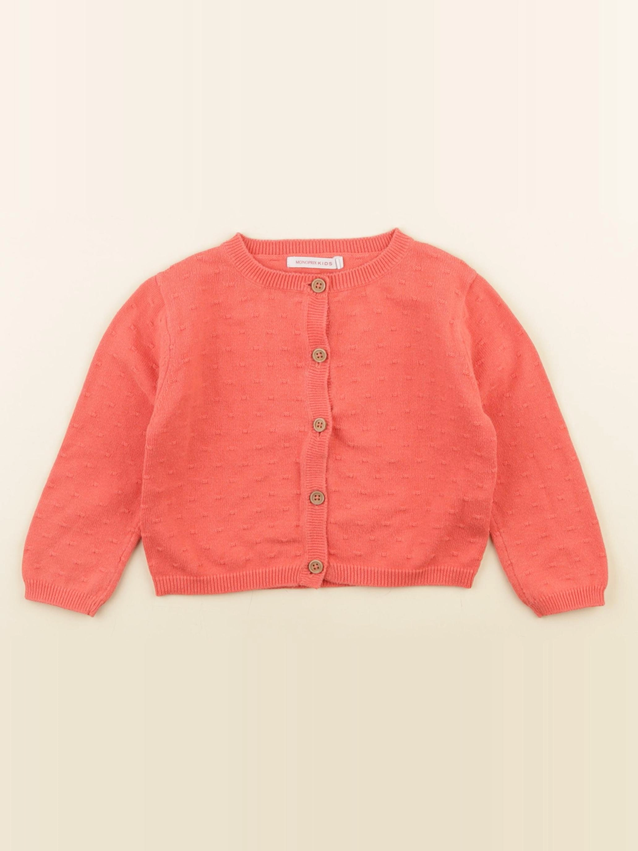 Monoprix - gilet orange - 3 ans