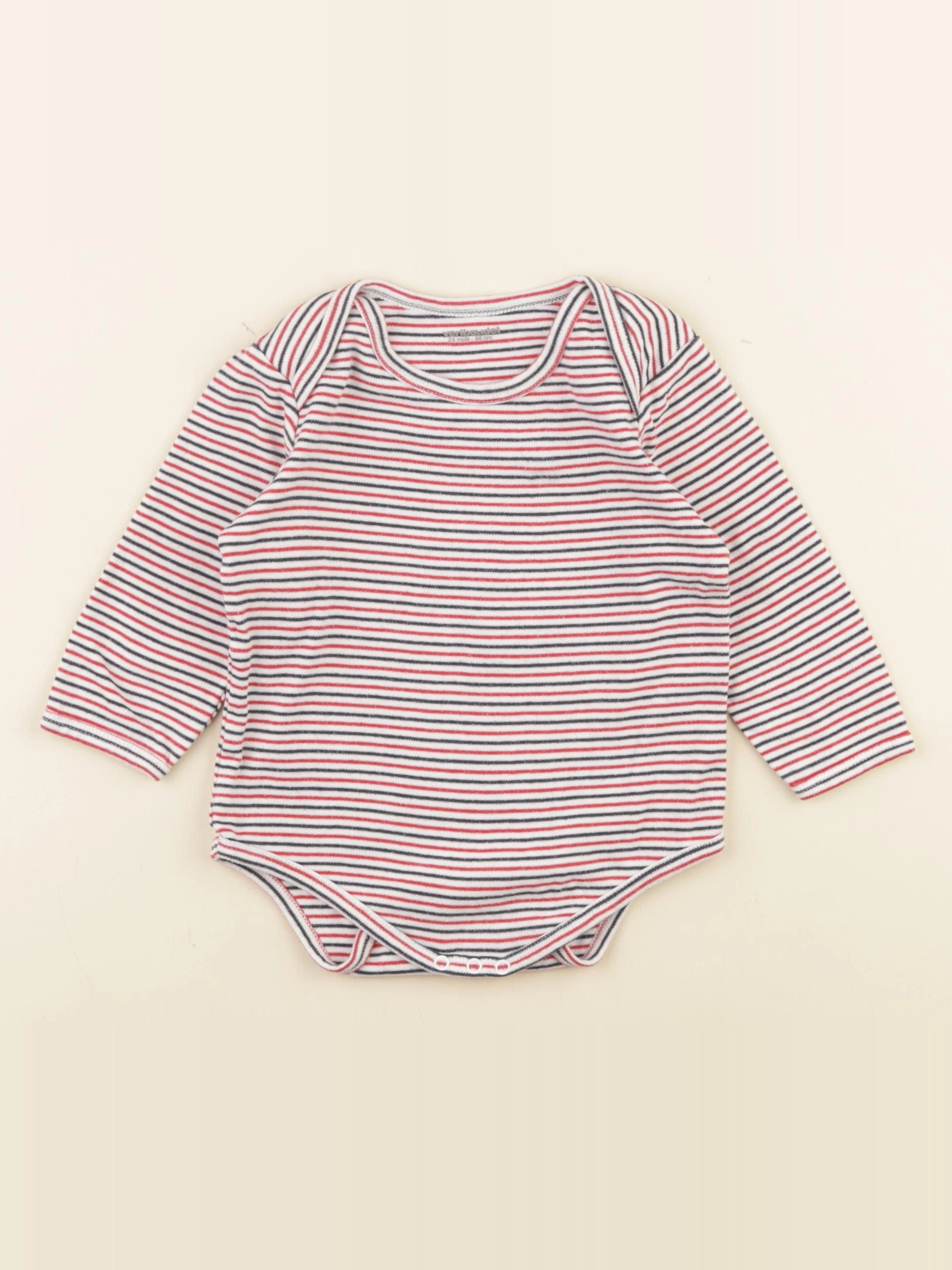 Vertbaudet - body rouge, bleu - 24 mois