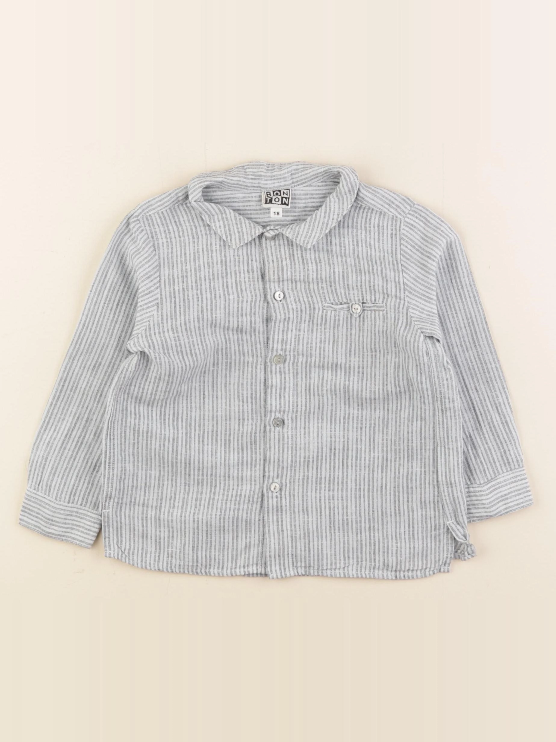 Bonton - chemise bleu - 18 mois