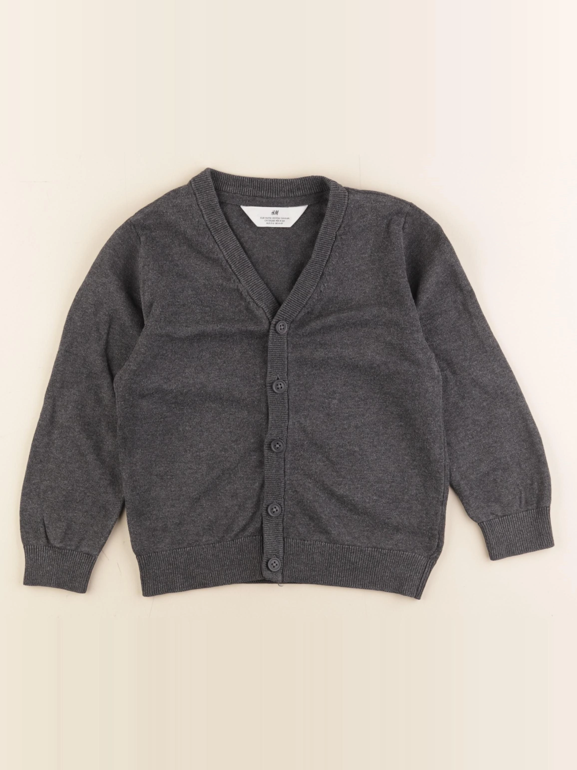 H&M - gilet gris - 4/6 ans