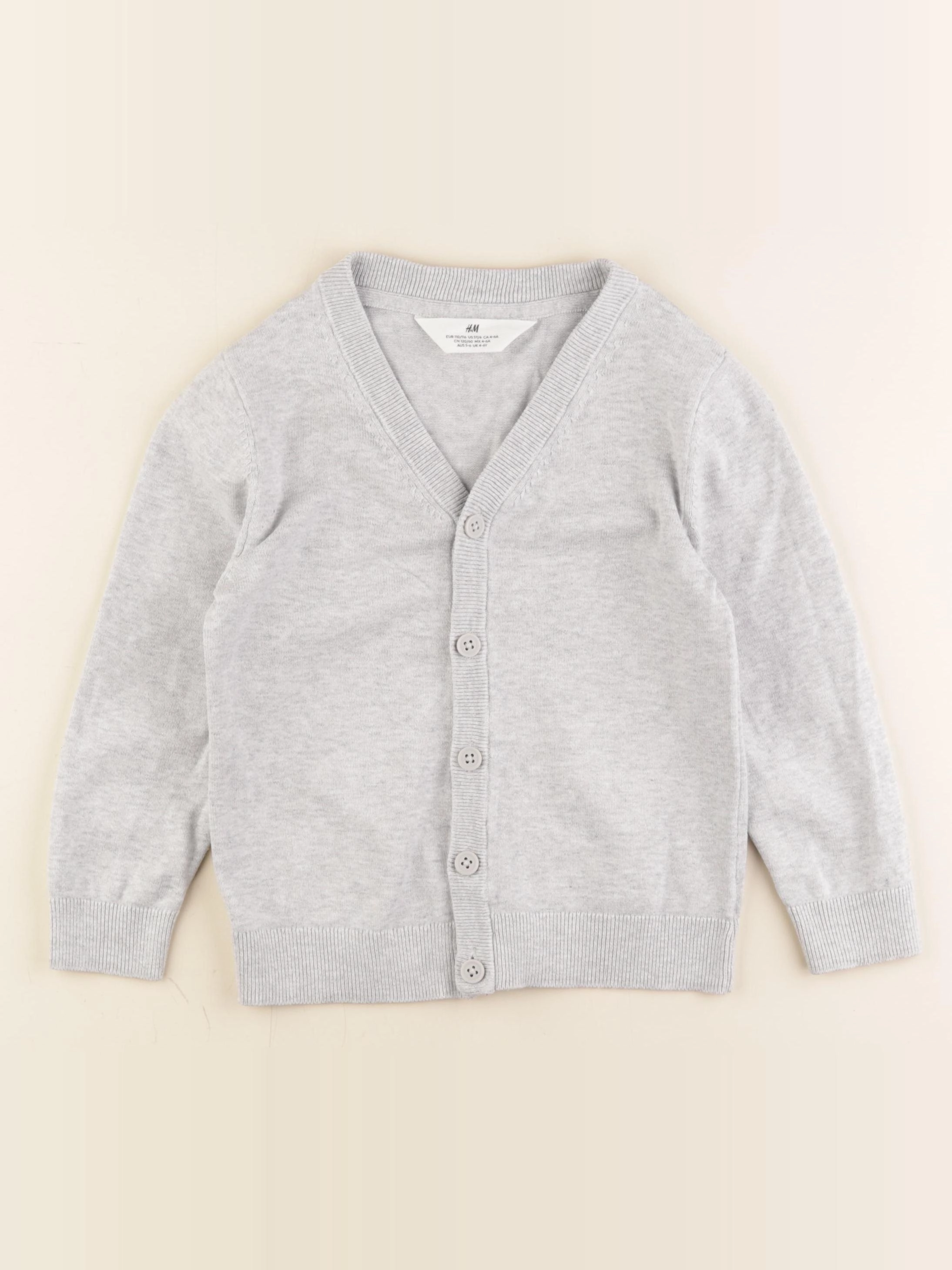 H&M - gilet gris - 4/6 ans