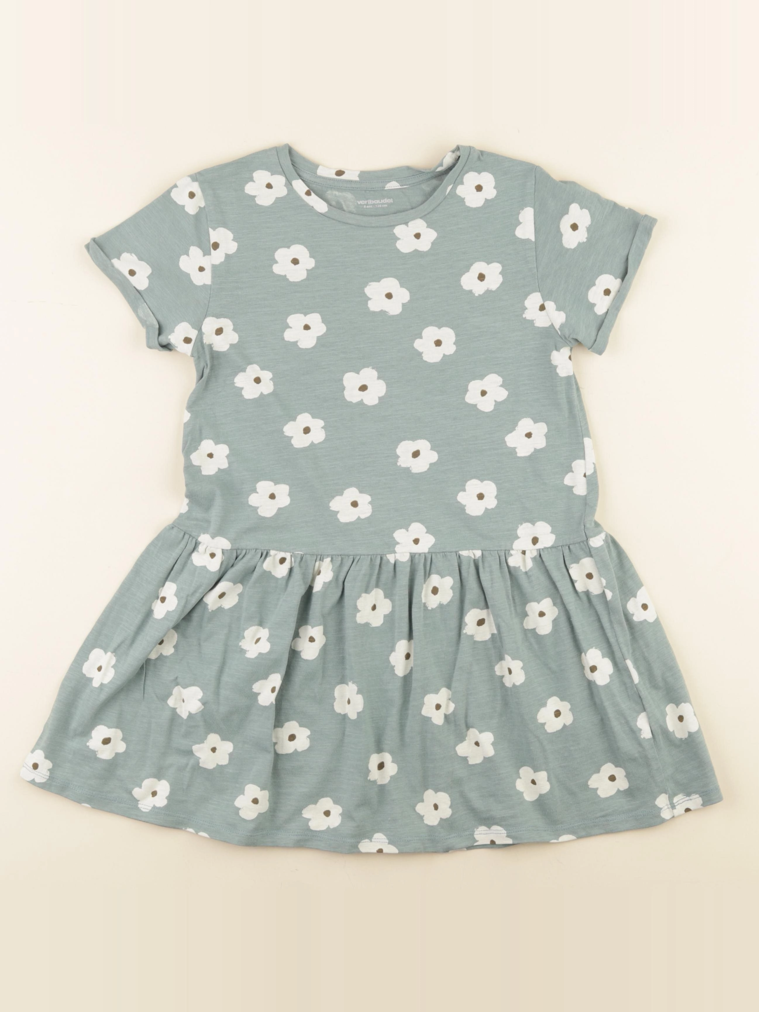 Vertbaudet - robe vert - 8 ans