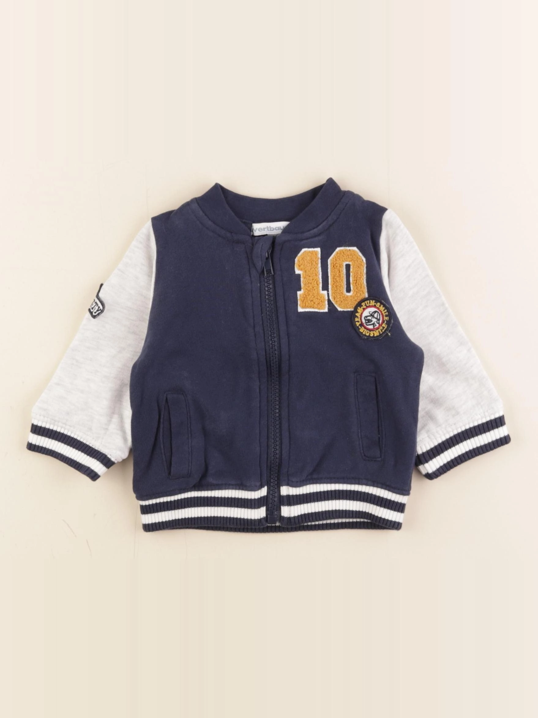 Vertbaudet - sweat bleu - 6 mois