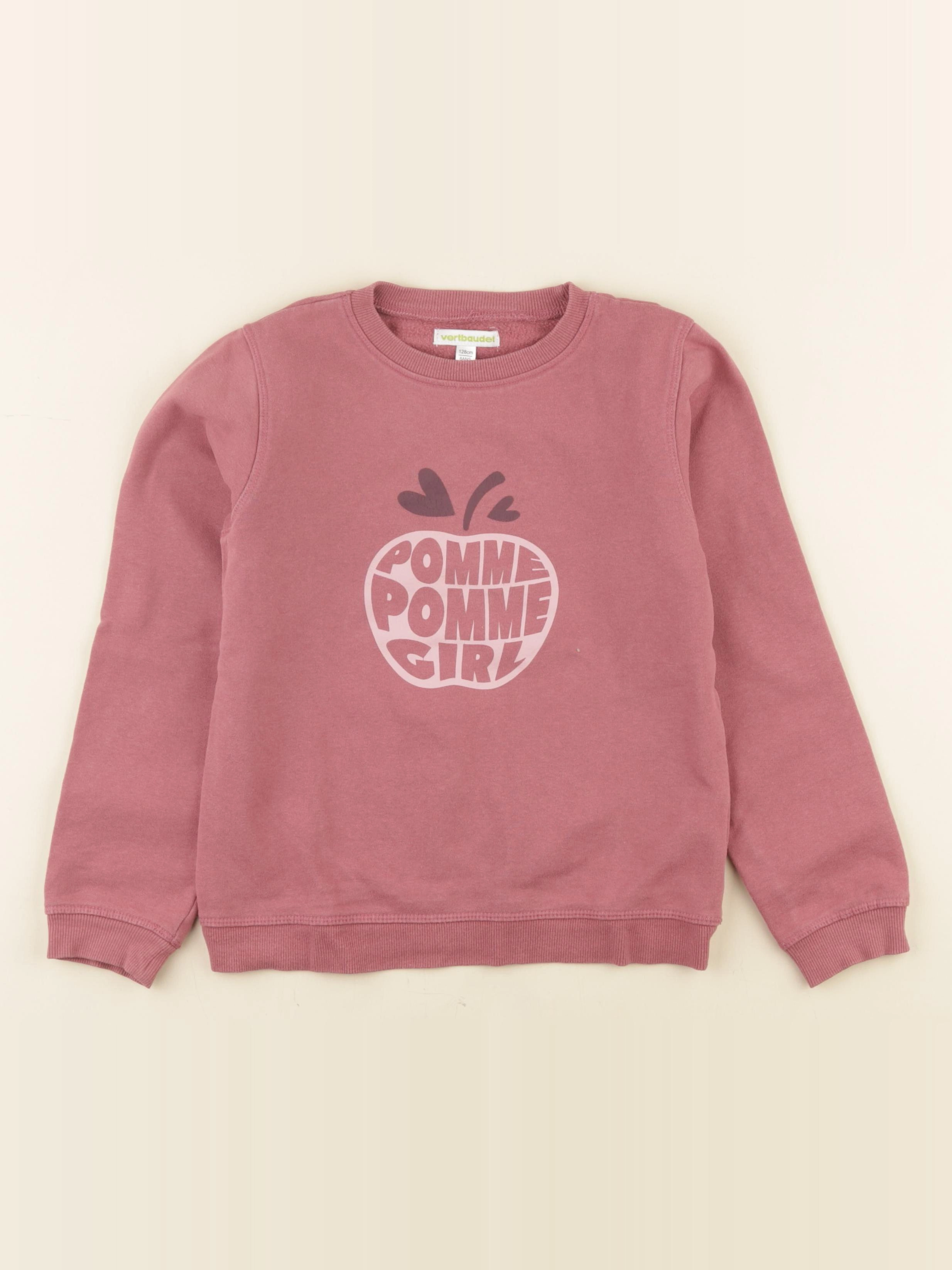 Vertbaudet - sweat rose - 8 ans