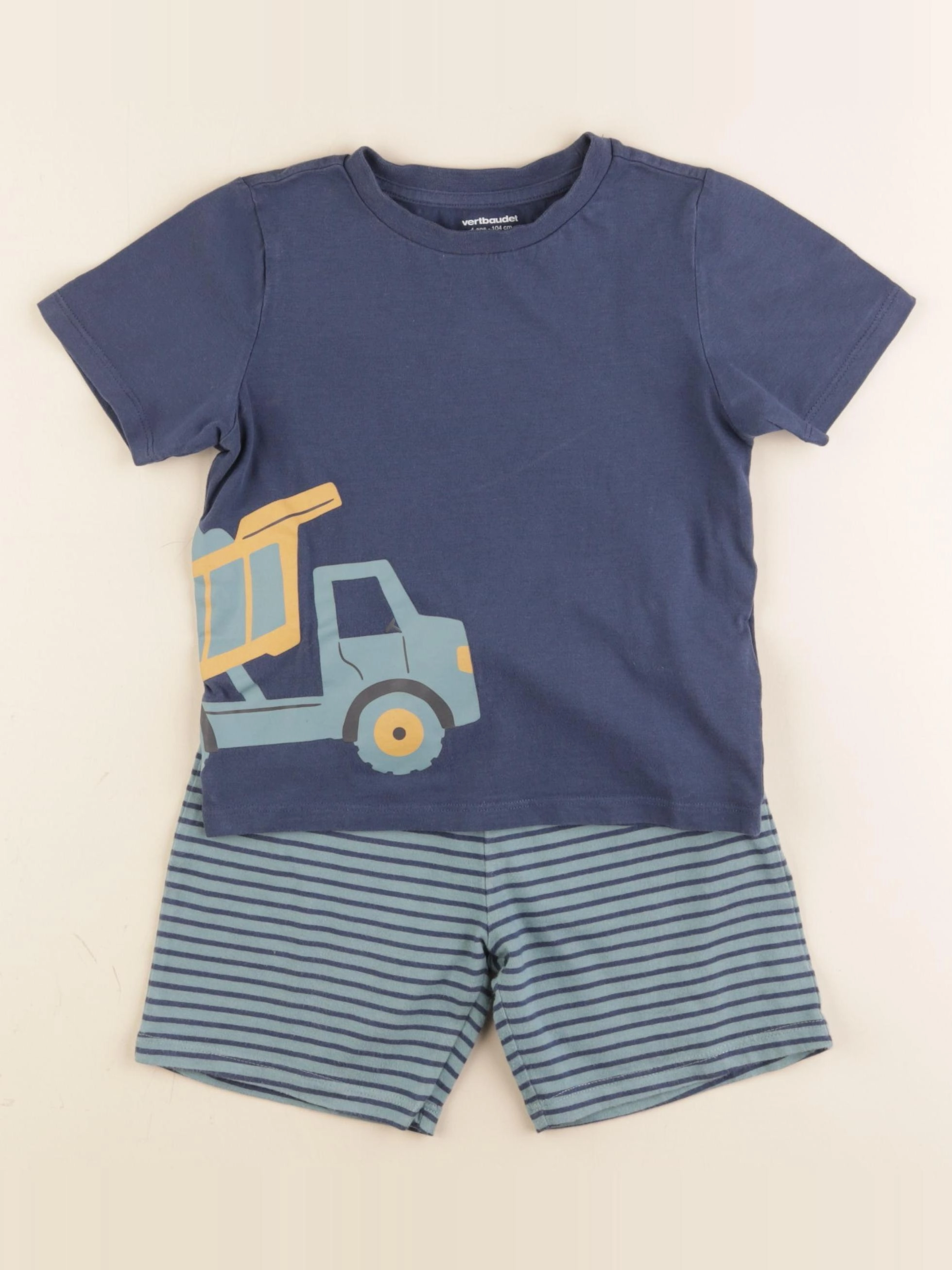 Vertbaudet - pyjama coton bleu - 4 ans