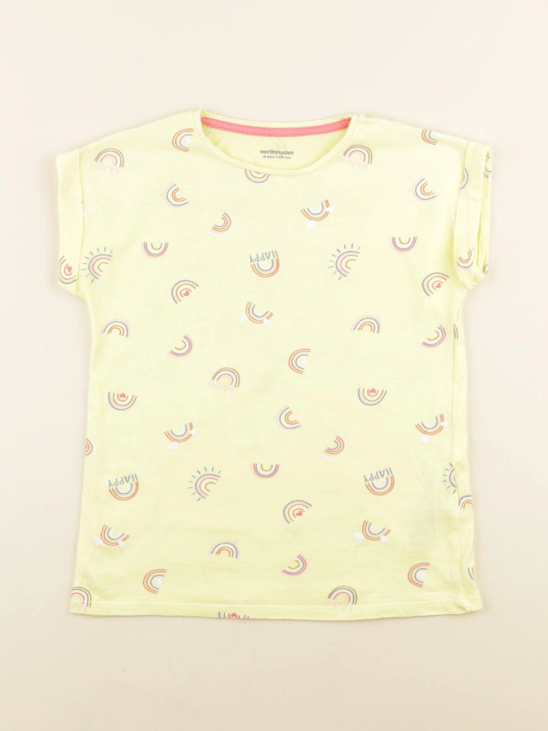 Vertbaudet - tee-shirt jaune - 8 ans