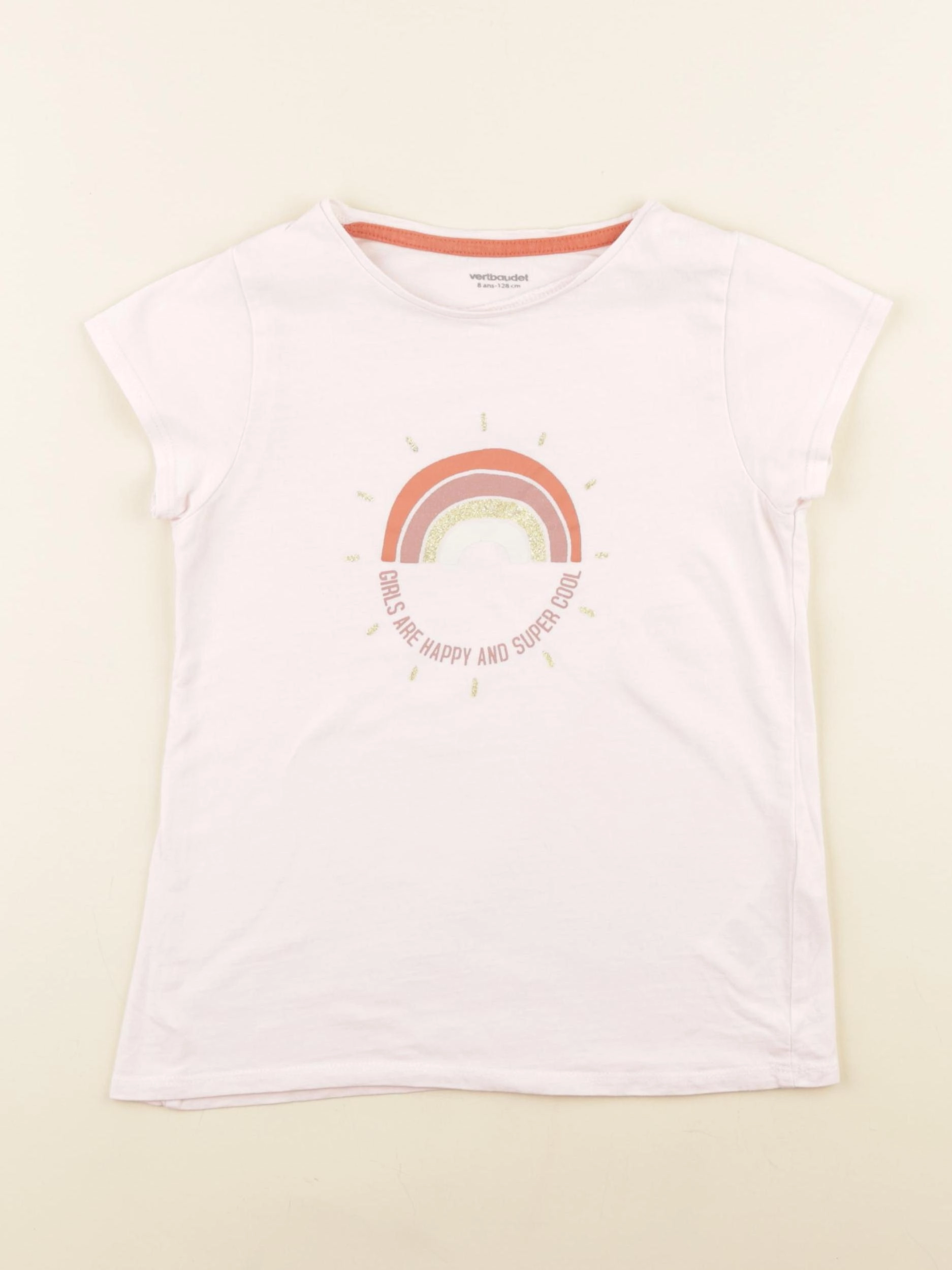 Vertbaudet - tee-shirt rose - 8 ans