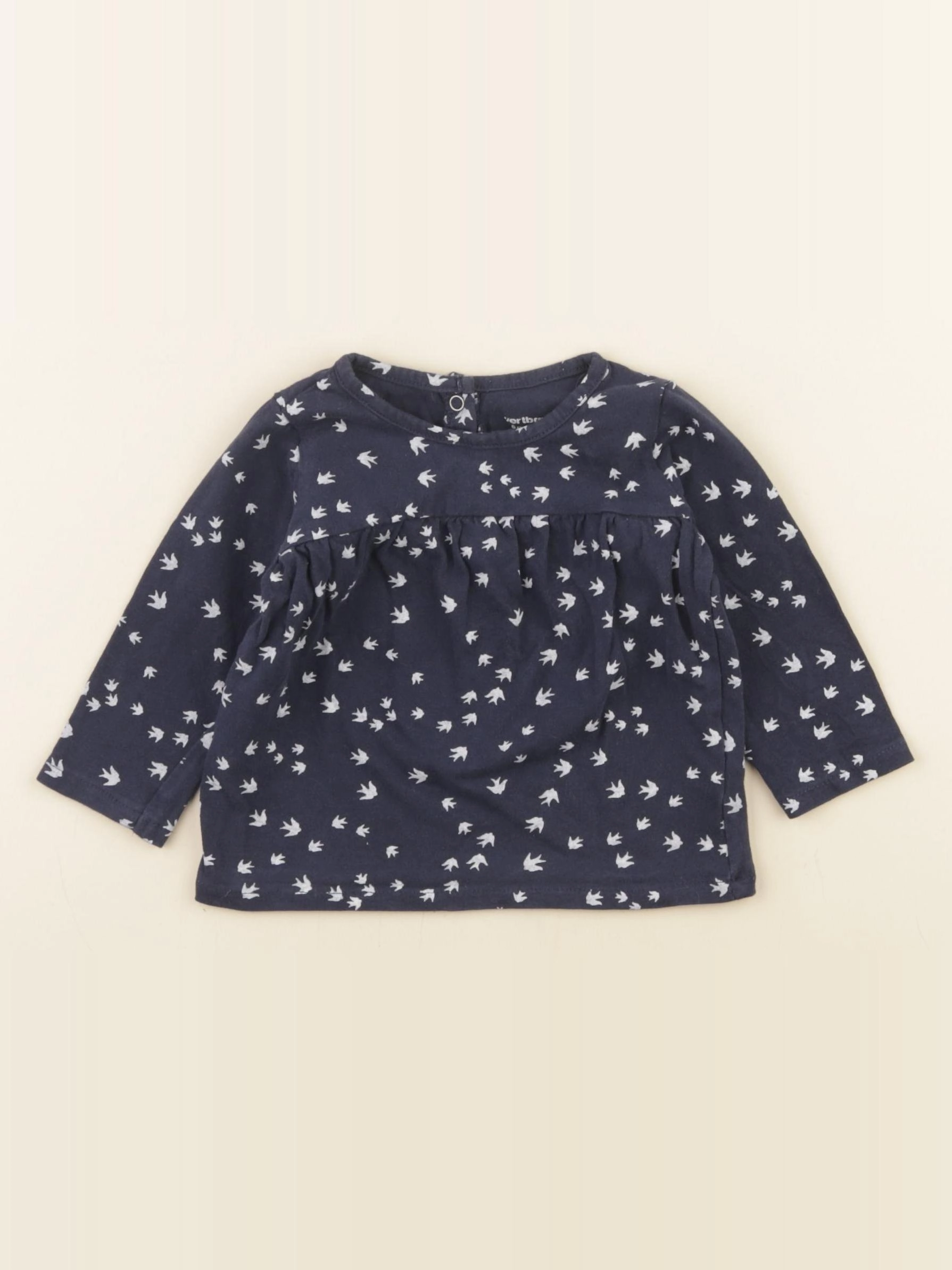 Vertbaudet - tee-shirt bleu - 6 mois