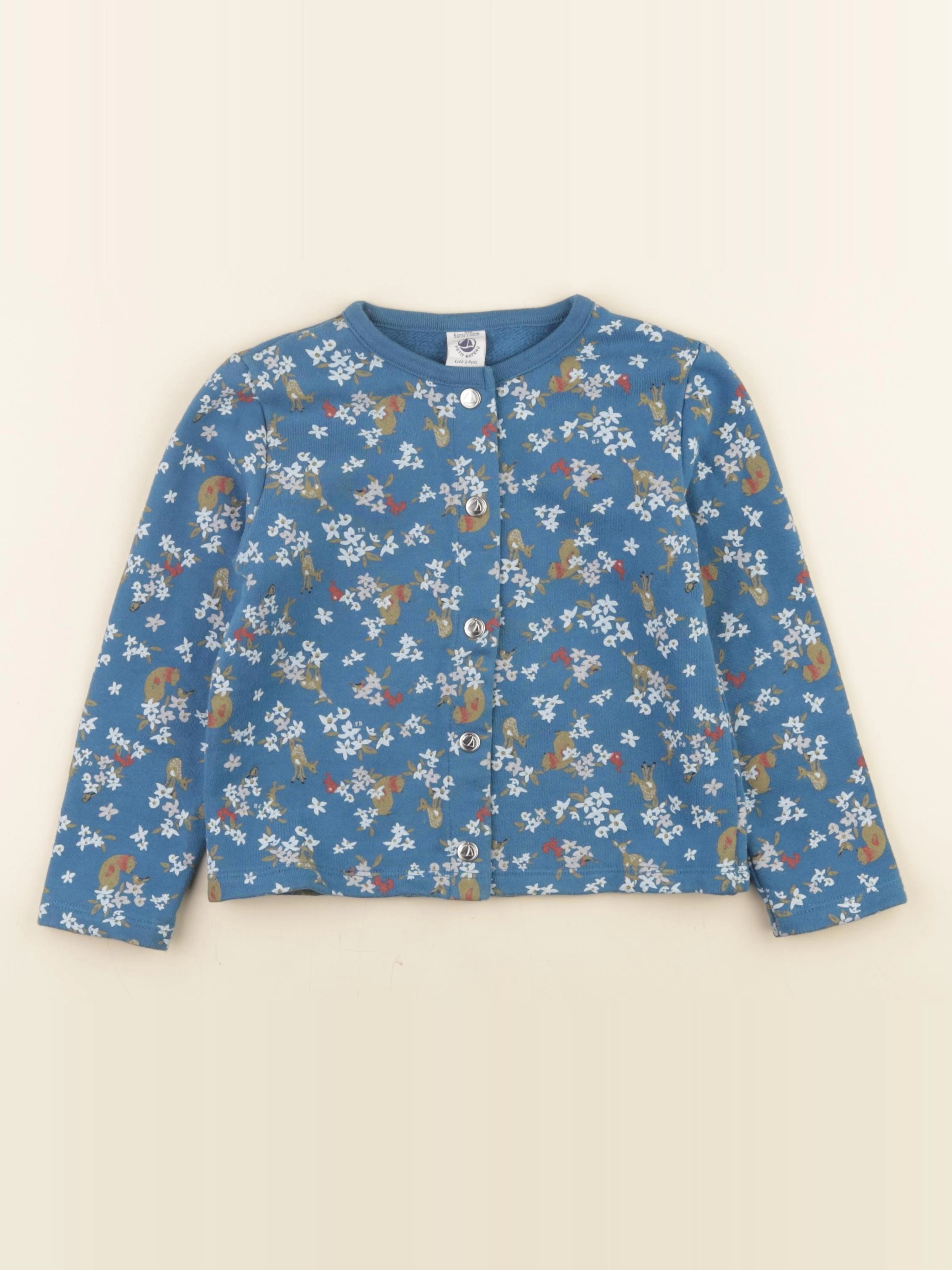 Petit Bateau - sweat bleu - 5 ans