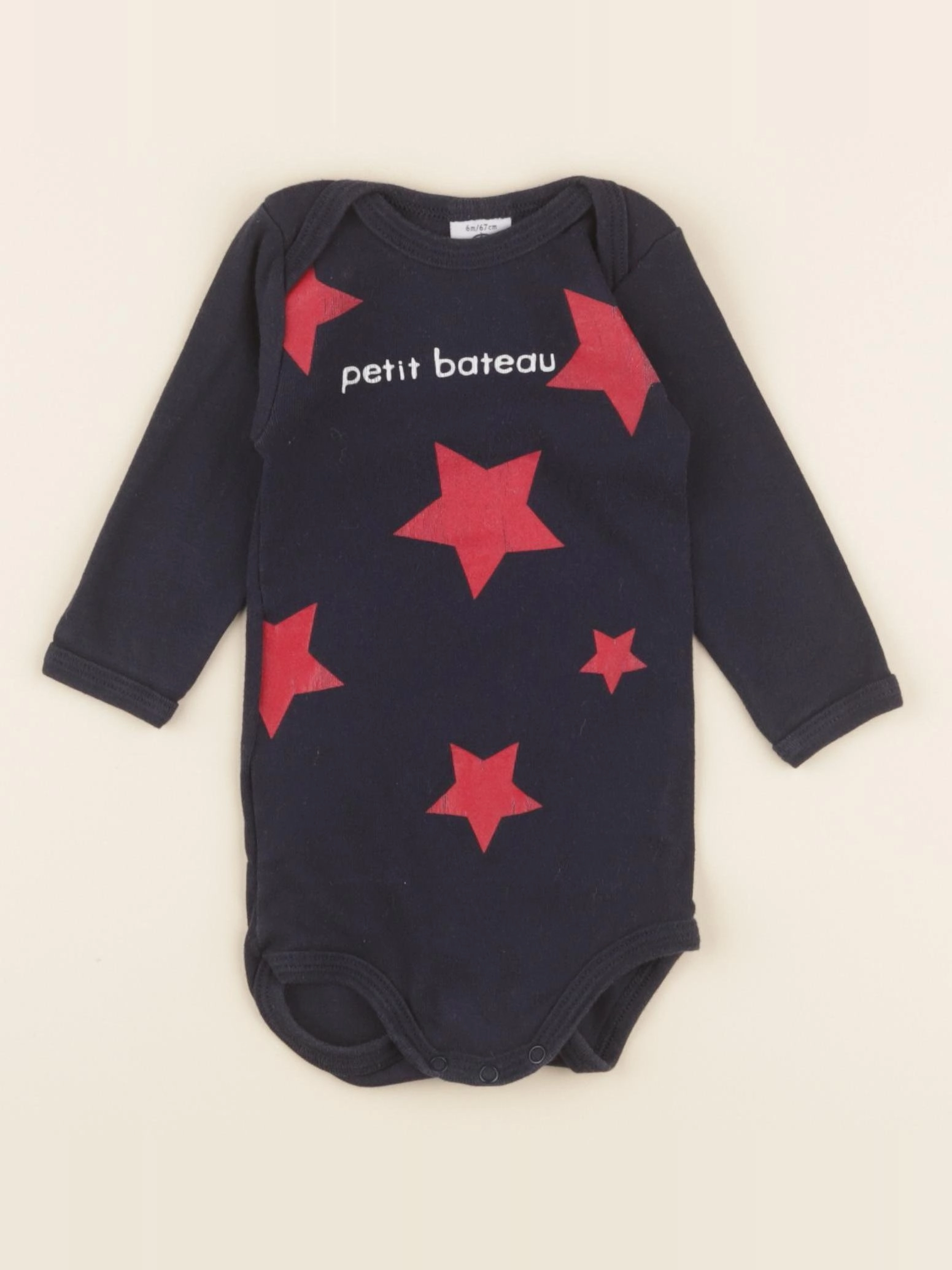 Petit Bateau - body bleu - 6 mois
