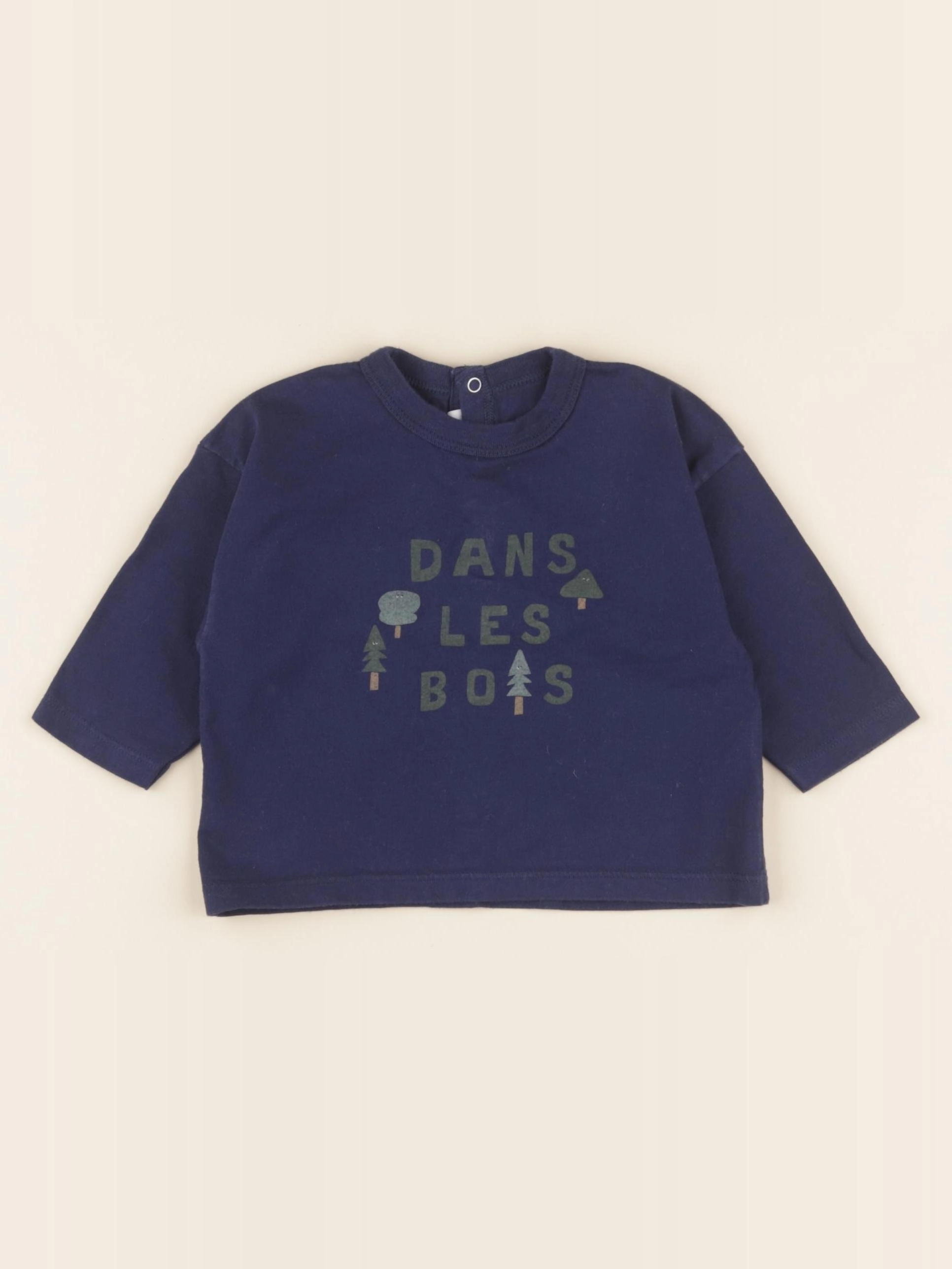 Petit Bateau - tee-shirt bleu - 6 mois