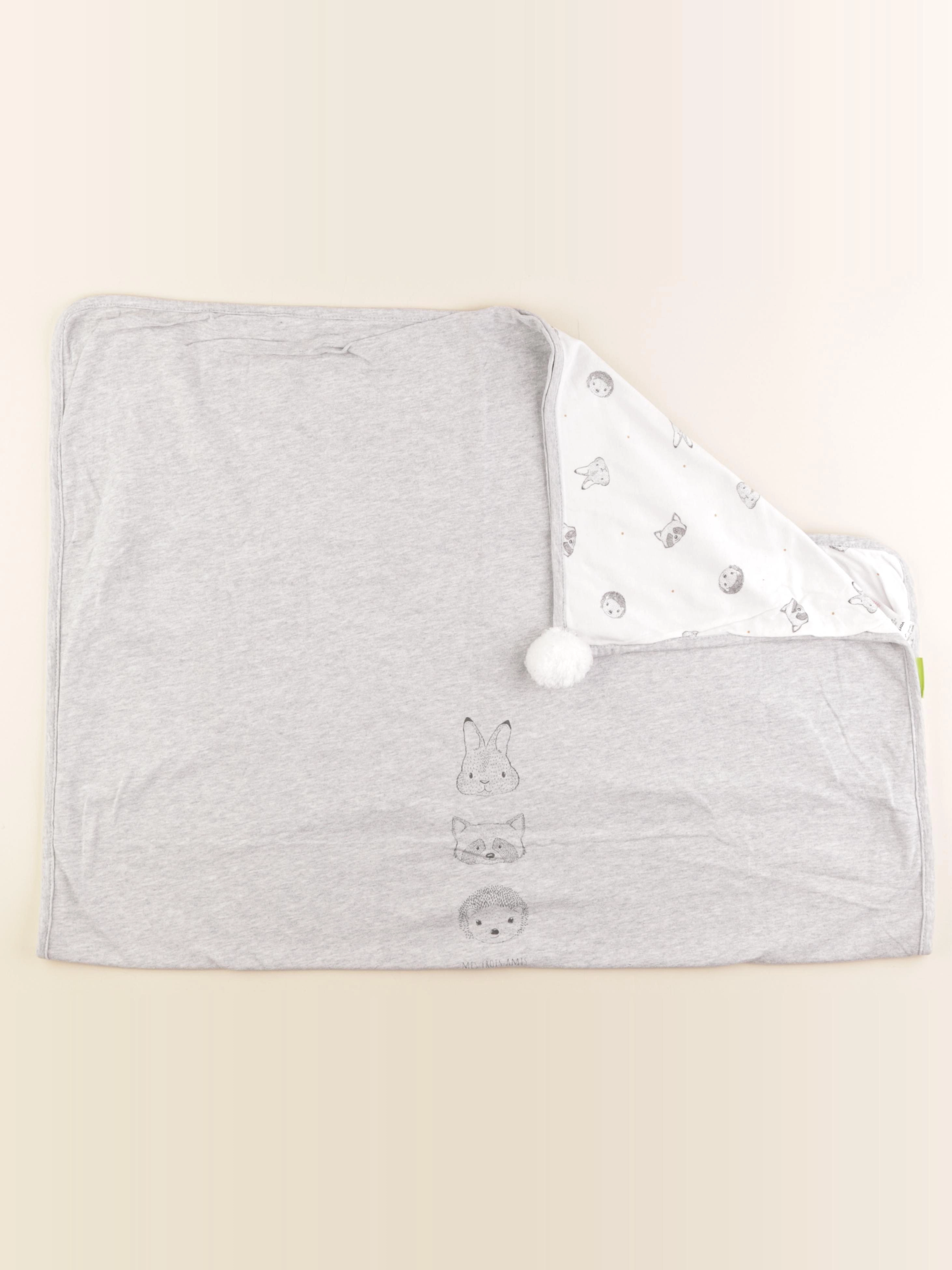 Vertbaudet - couverture gris, blanc - 