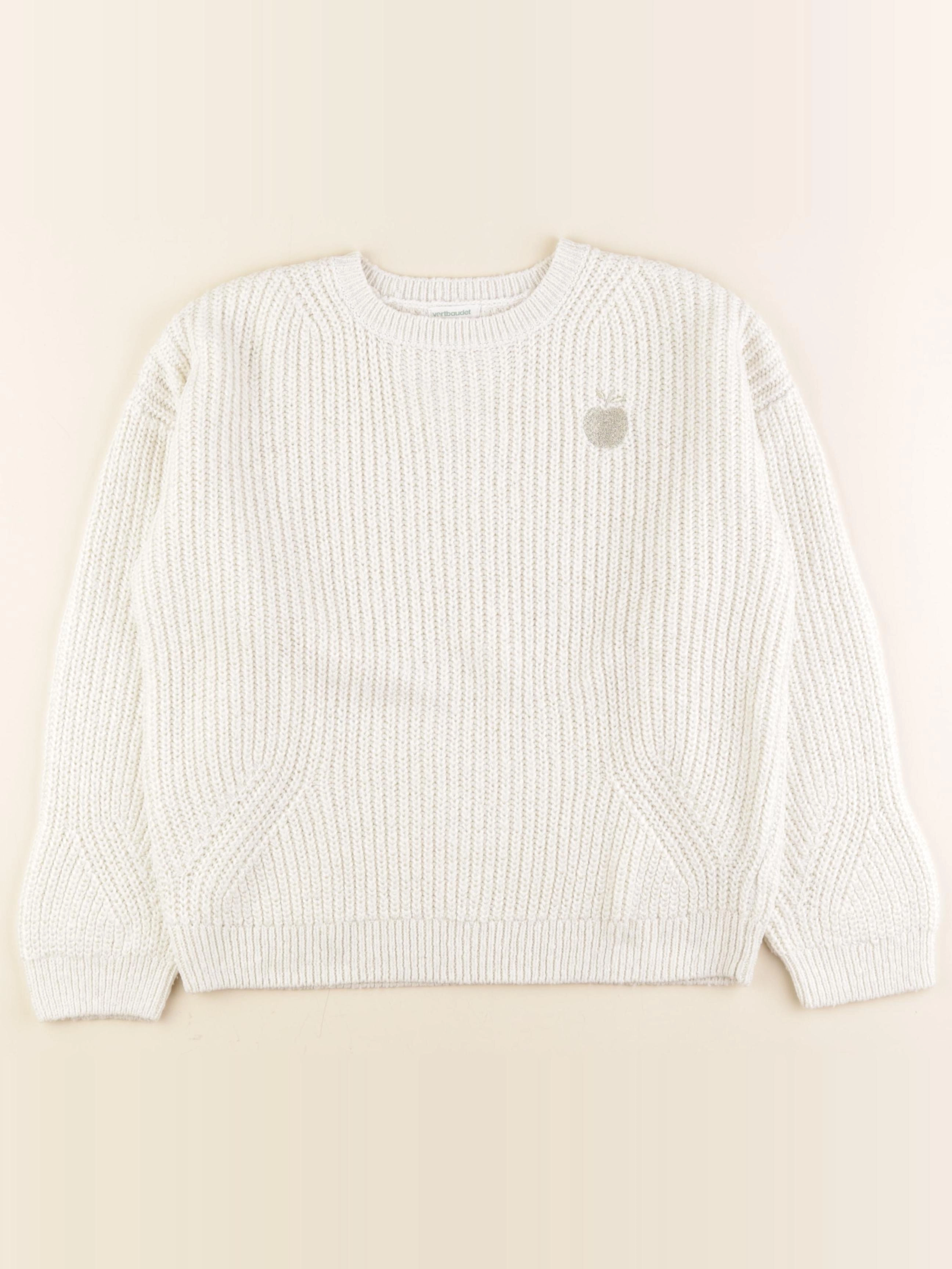 Vertbaudet - pull blanc - 12 ans