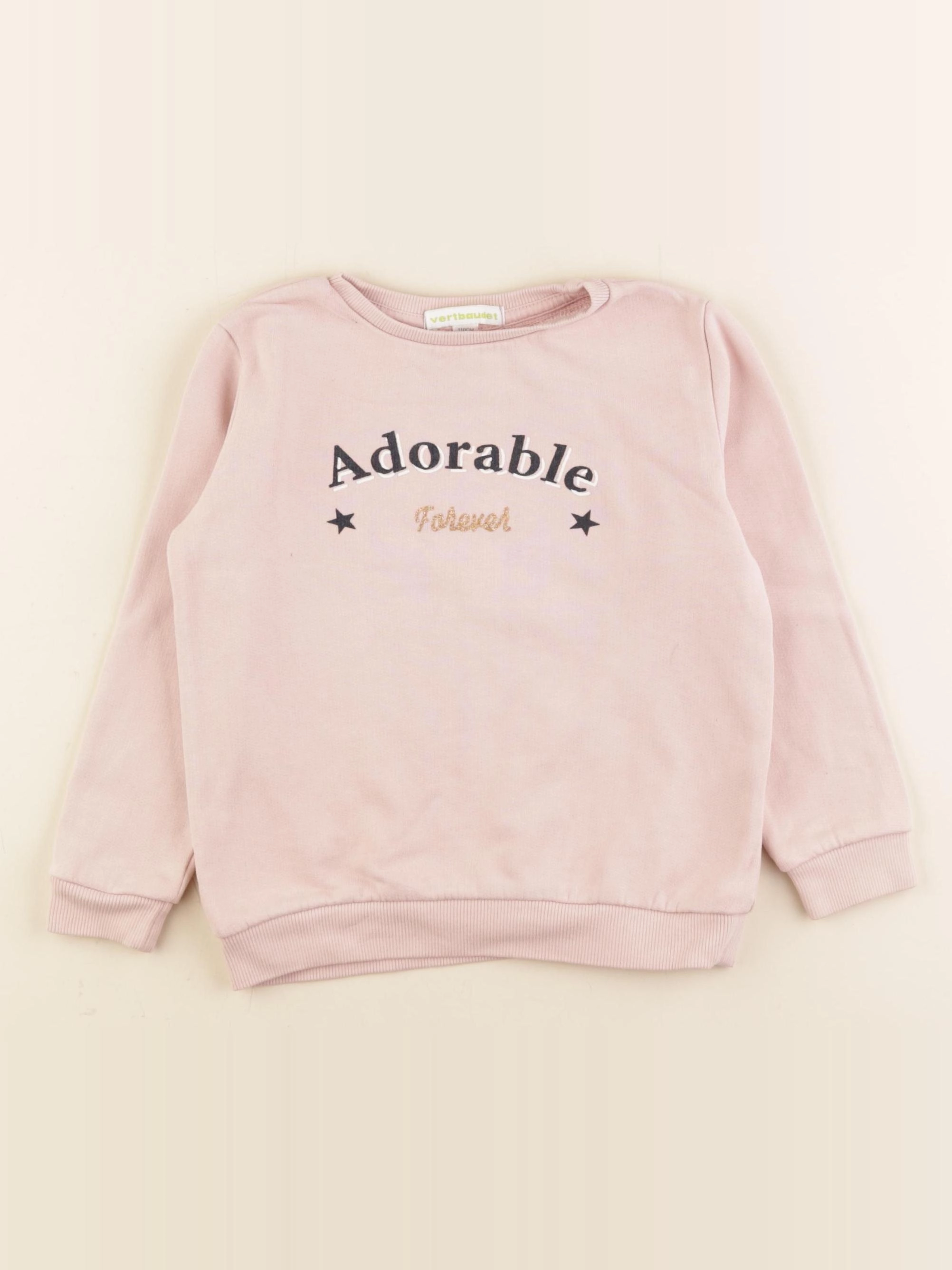 Vertbaudet - sweat rose - 5 ans