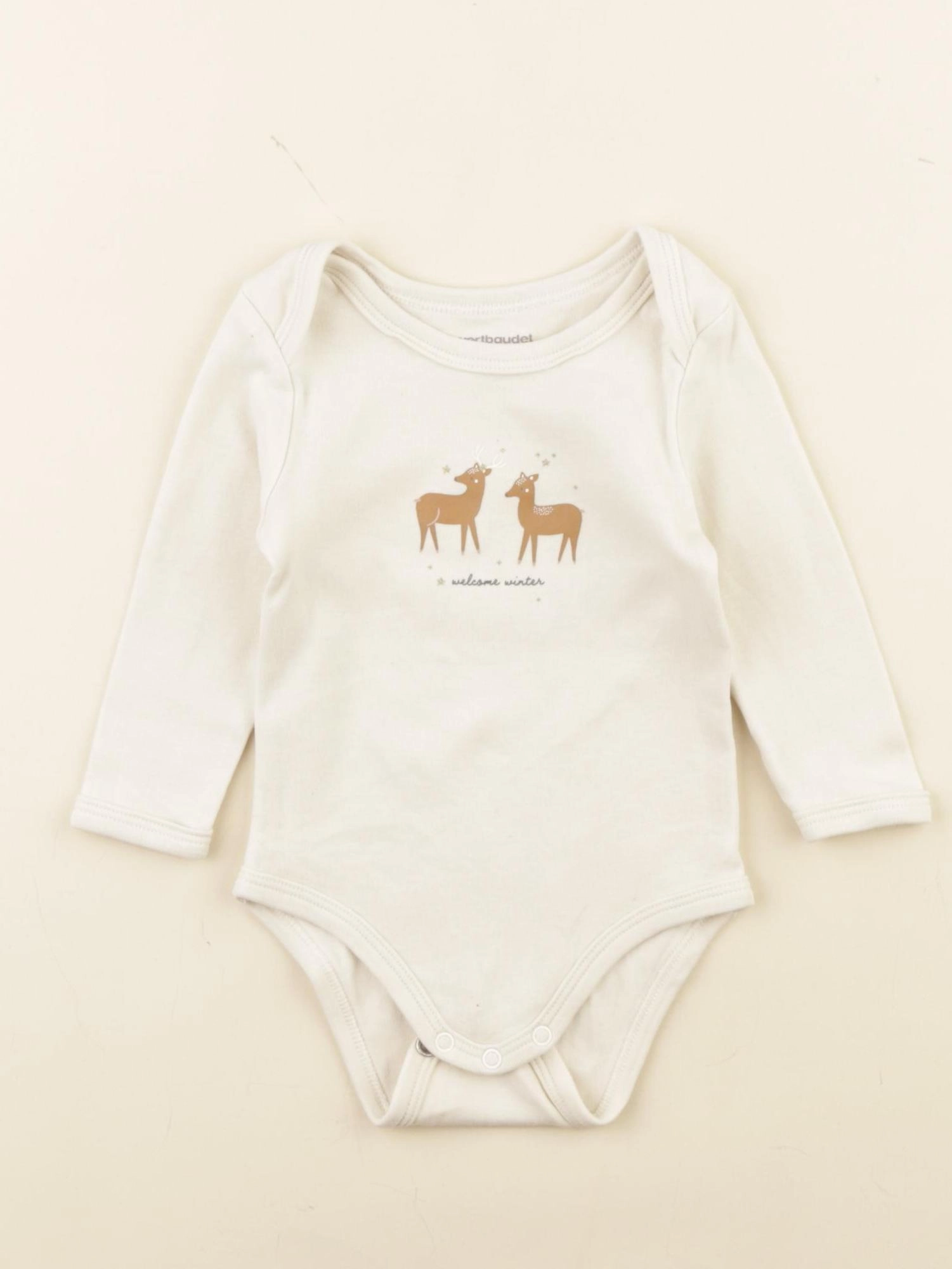Vertbaudet - body beige - 6 mois