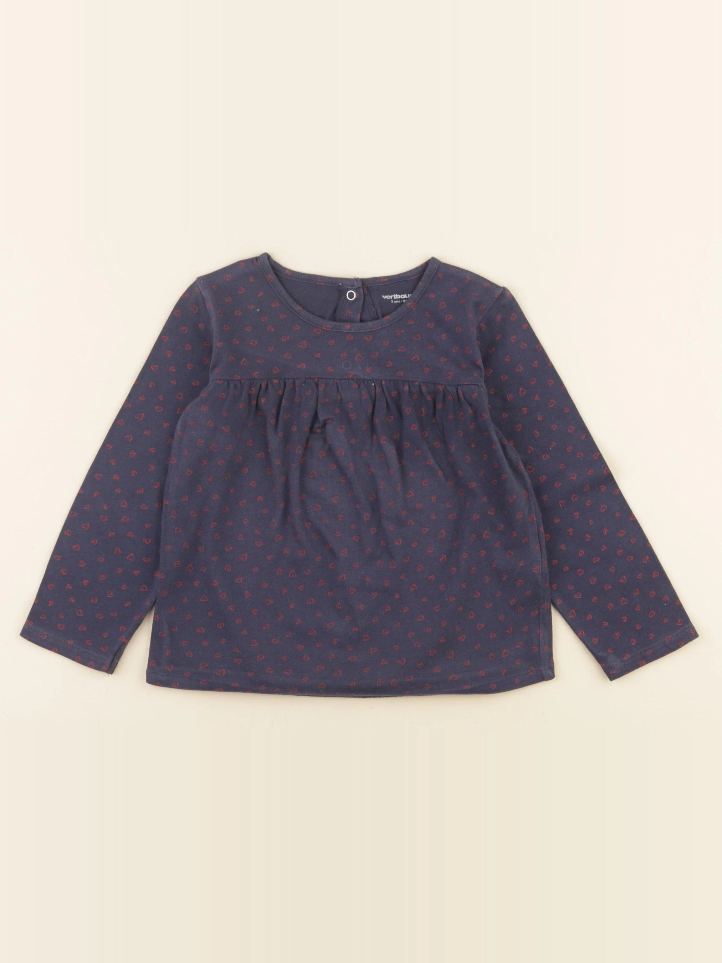 Vertbaudet - tee-shirt bleu, rouge - 3 ans