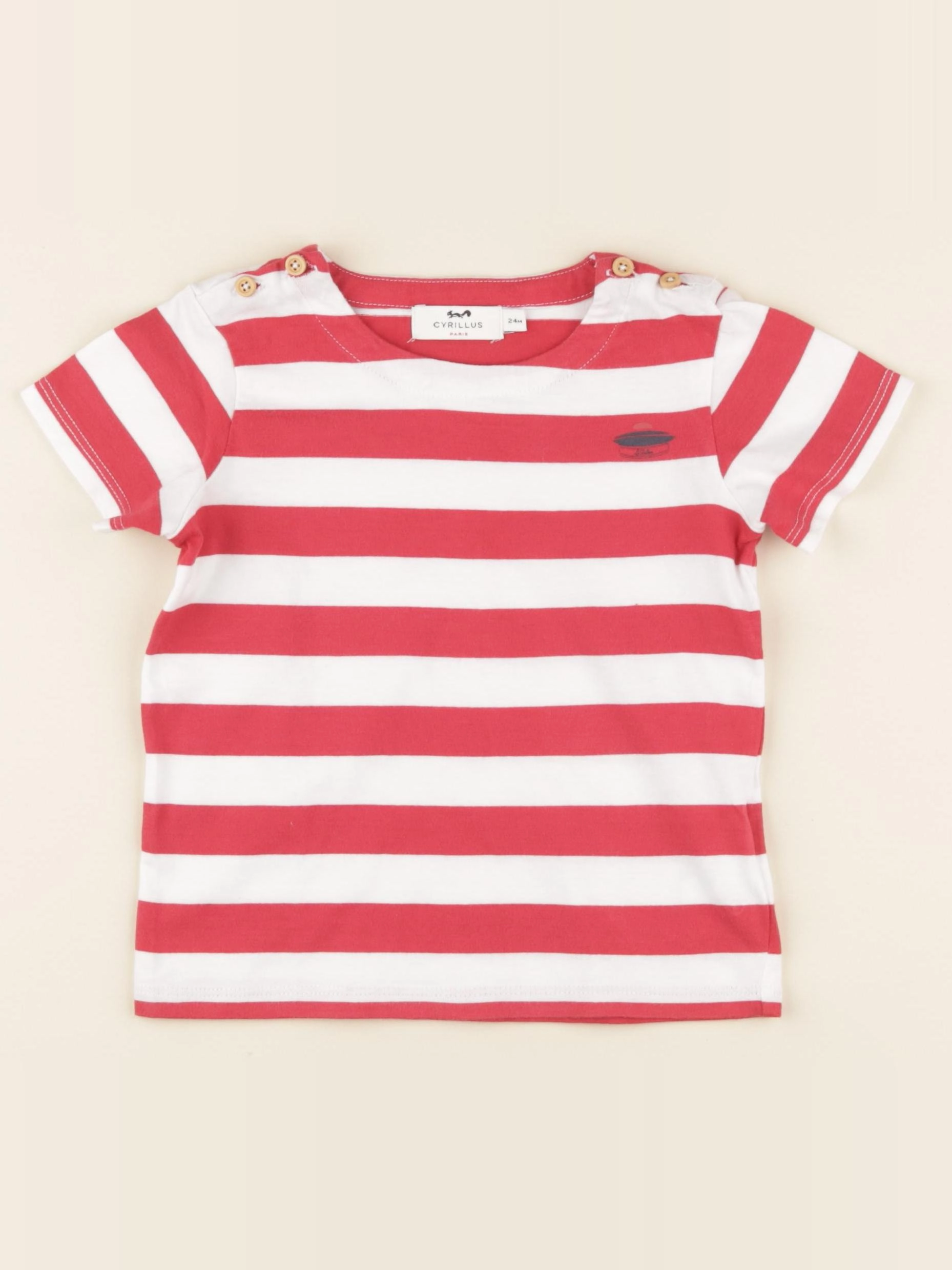 Cyrillus - tee-shirt rouge - 24 mois