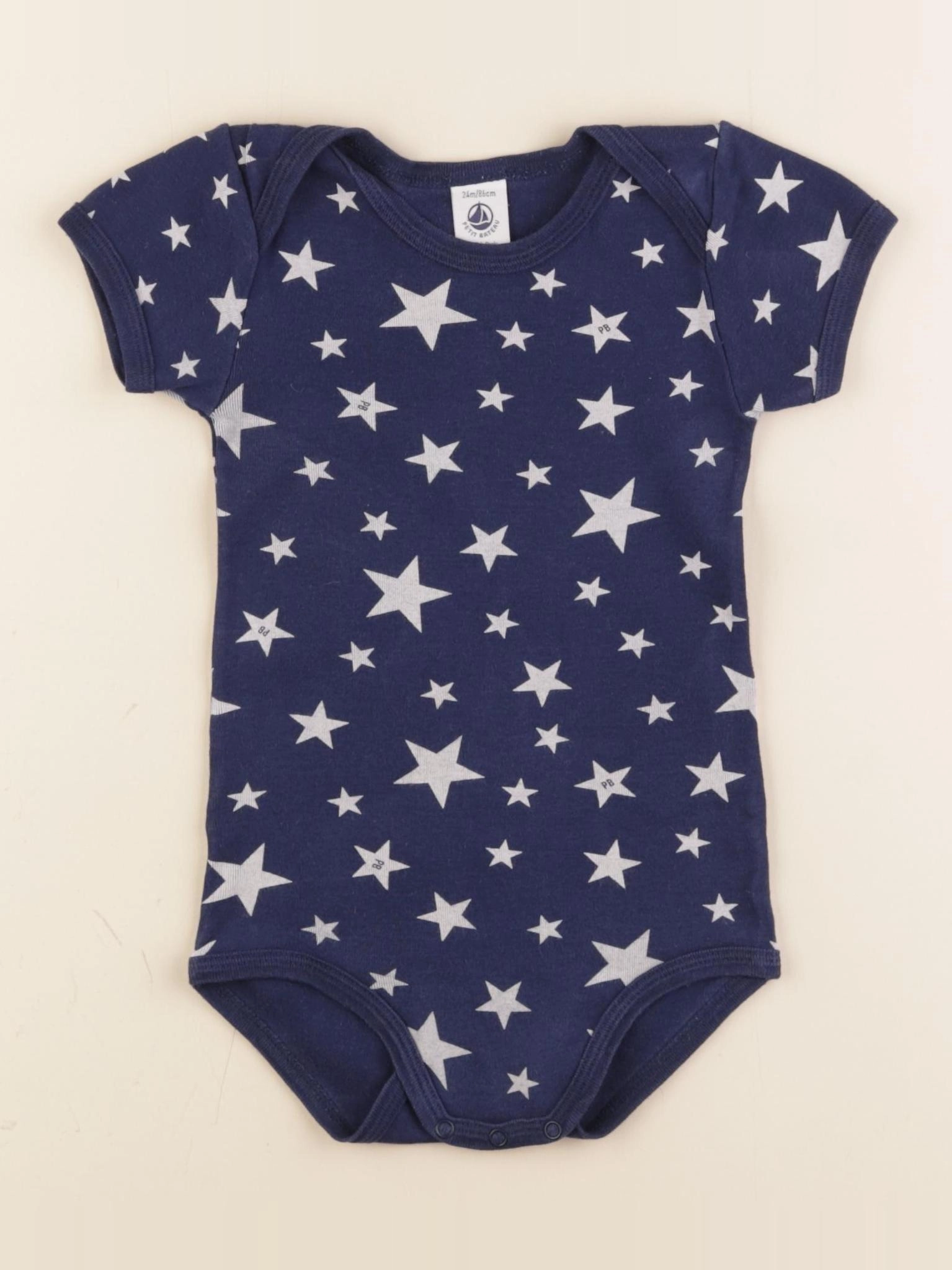 Vertbaudet - body bleu, blanc - 24 mois