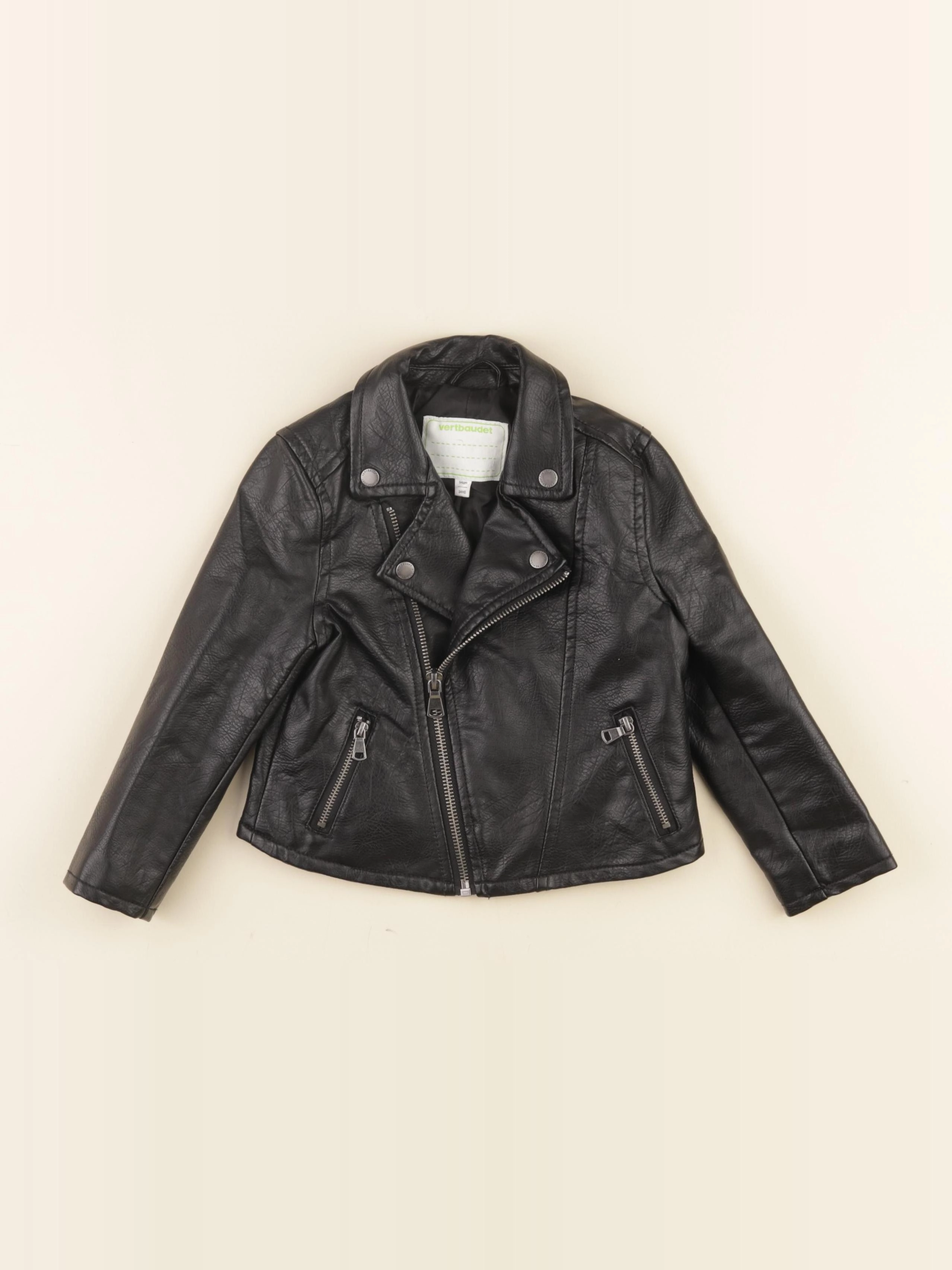 Vertbaudet - veste simili cuir noir - 3 ans